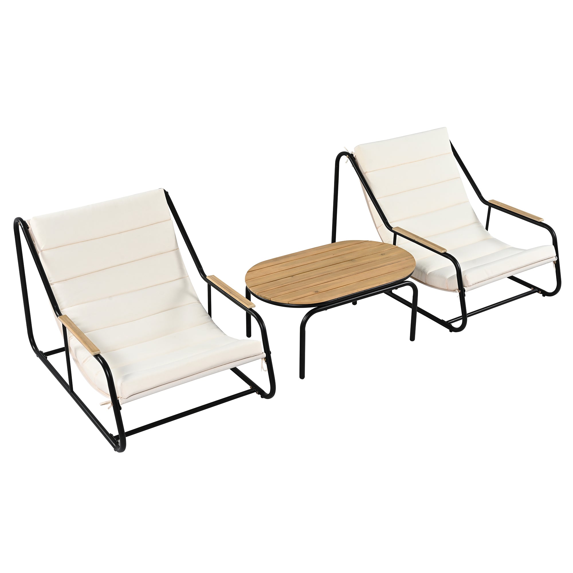 Walker Edison | Outdoor Chaise Lounge Chairs Set of 3