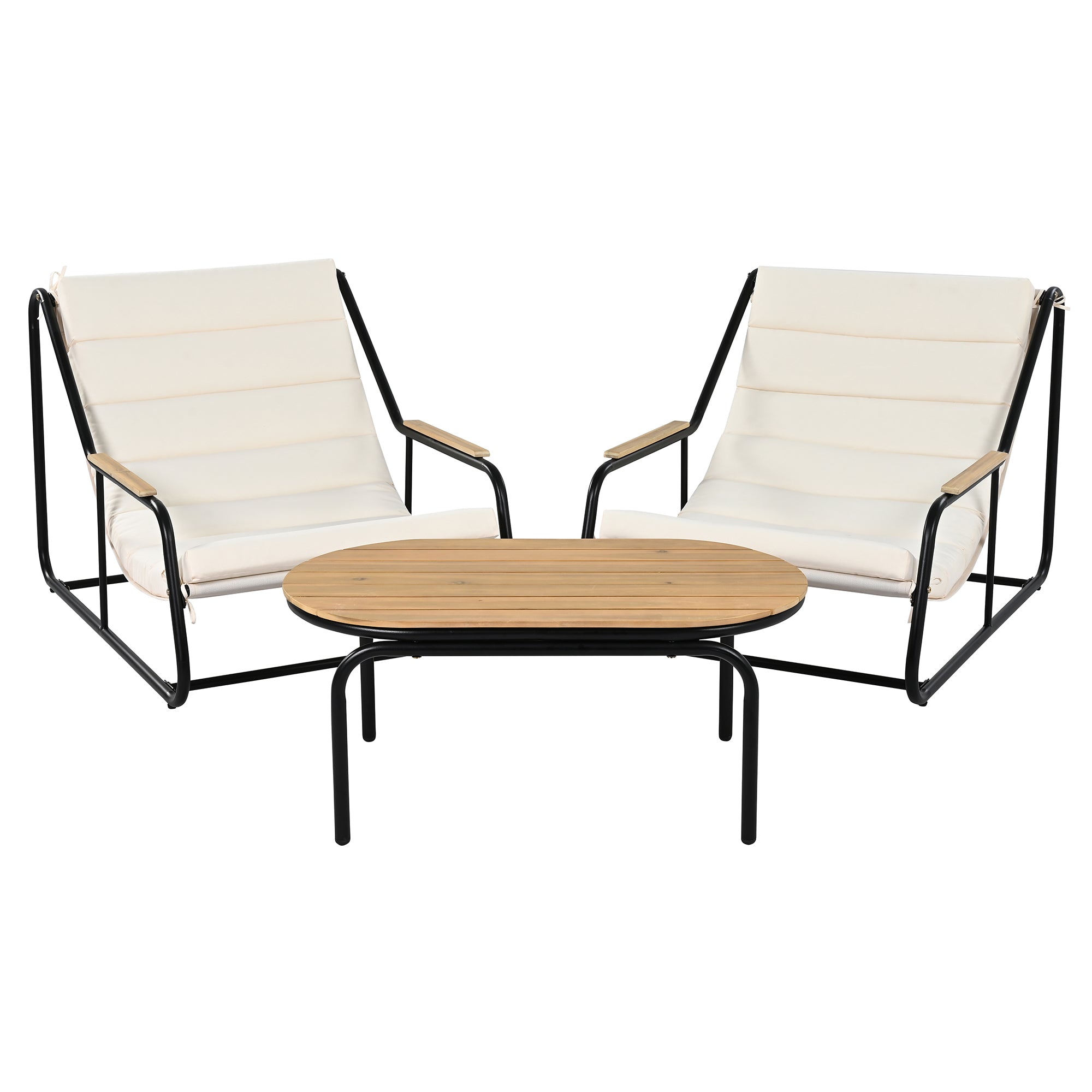 Walker Edison | Outdoor Chaise Lounge Chairs Set of 3