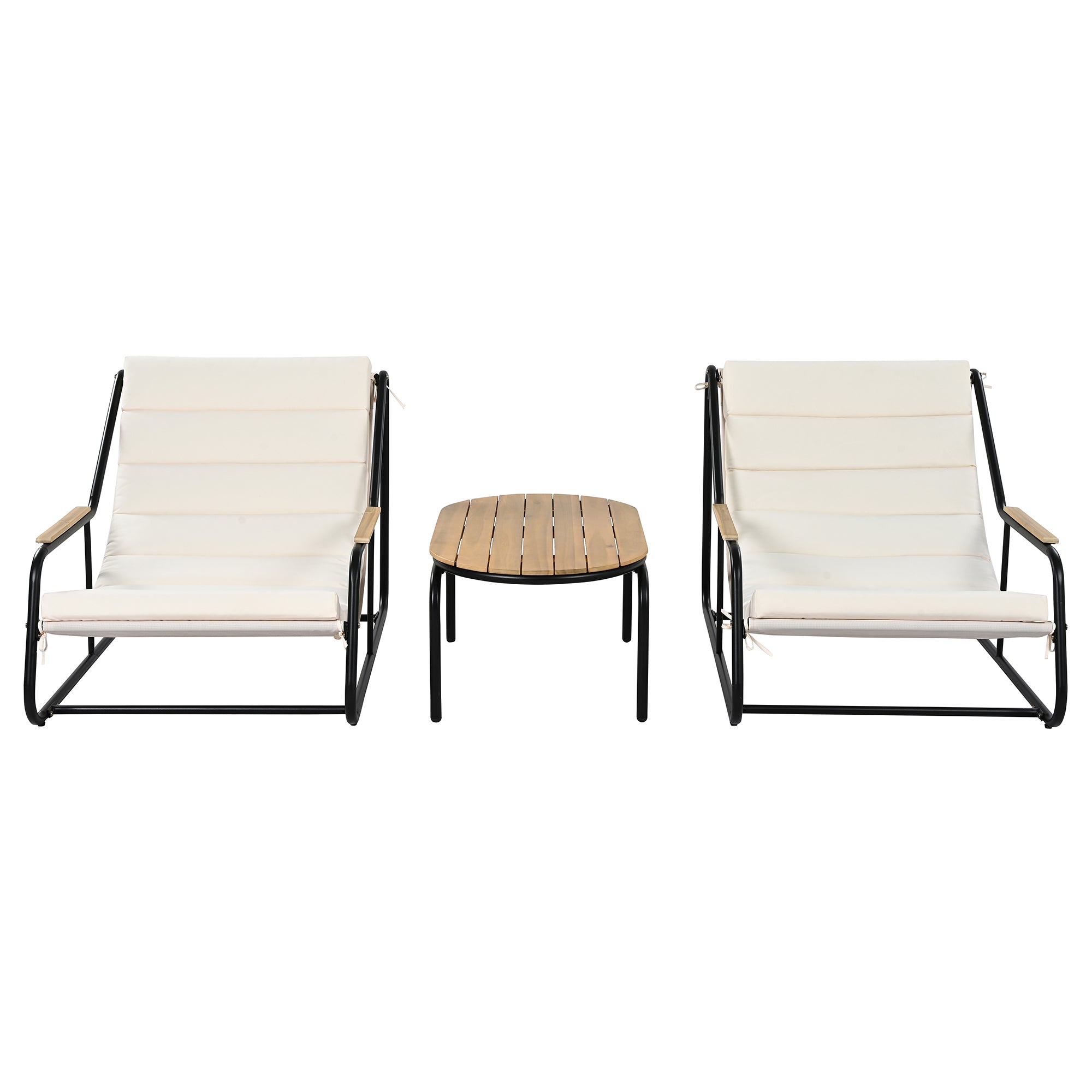 Walker Edison | Outdoor Chaise Lounge Chairs Set of 3