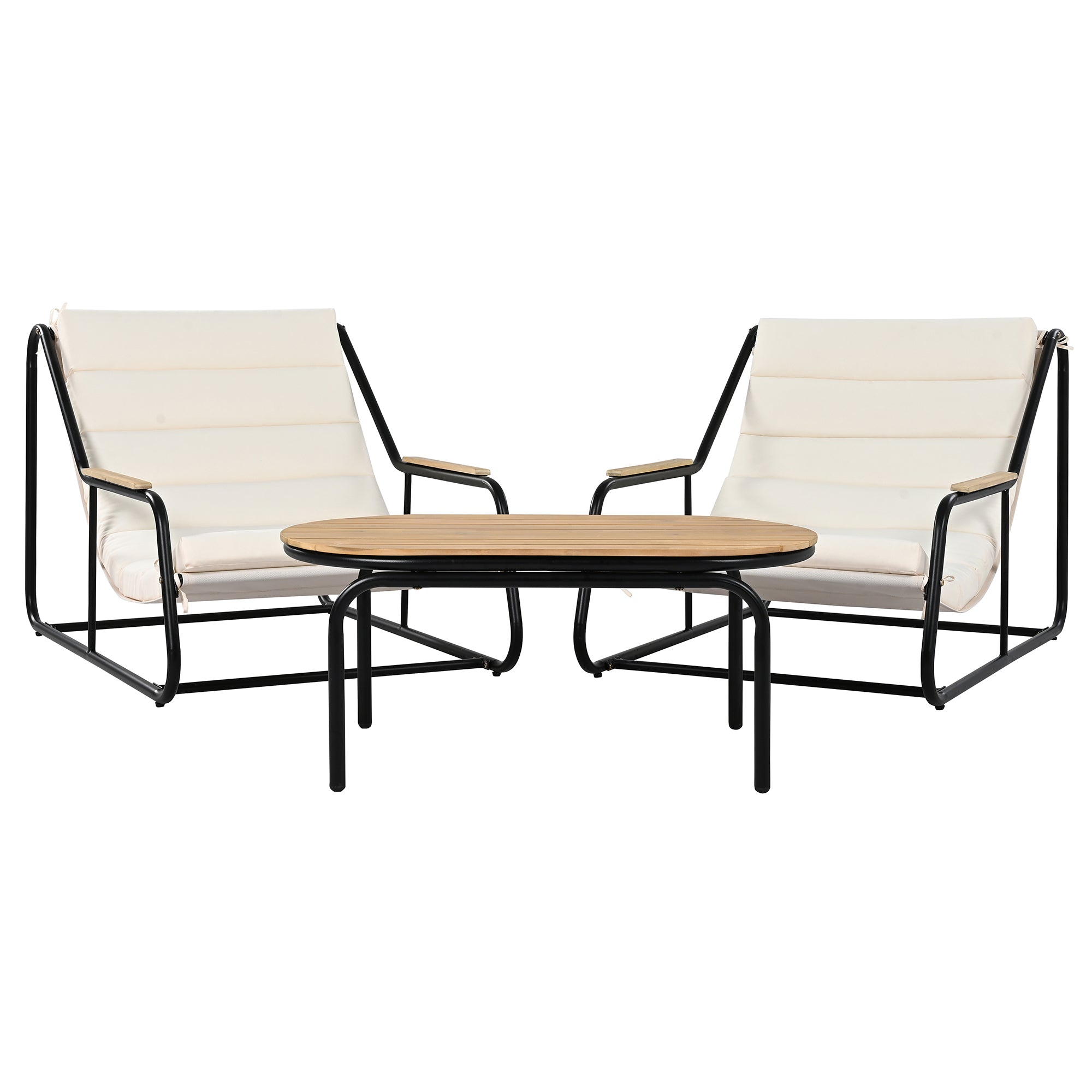 Walker Edison | Outdoor Chaise Lounge Chairs Set of 3