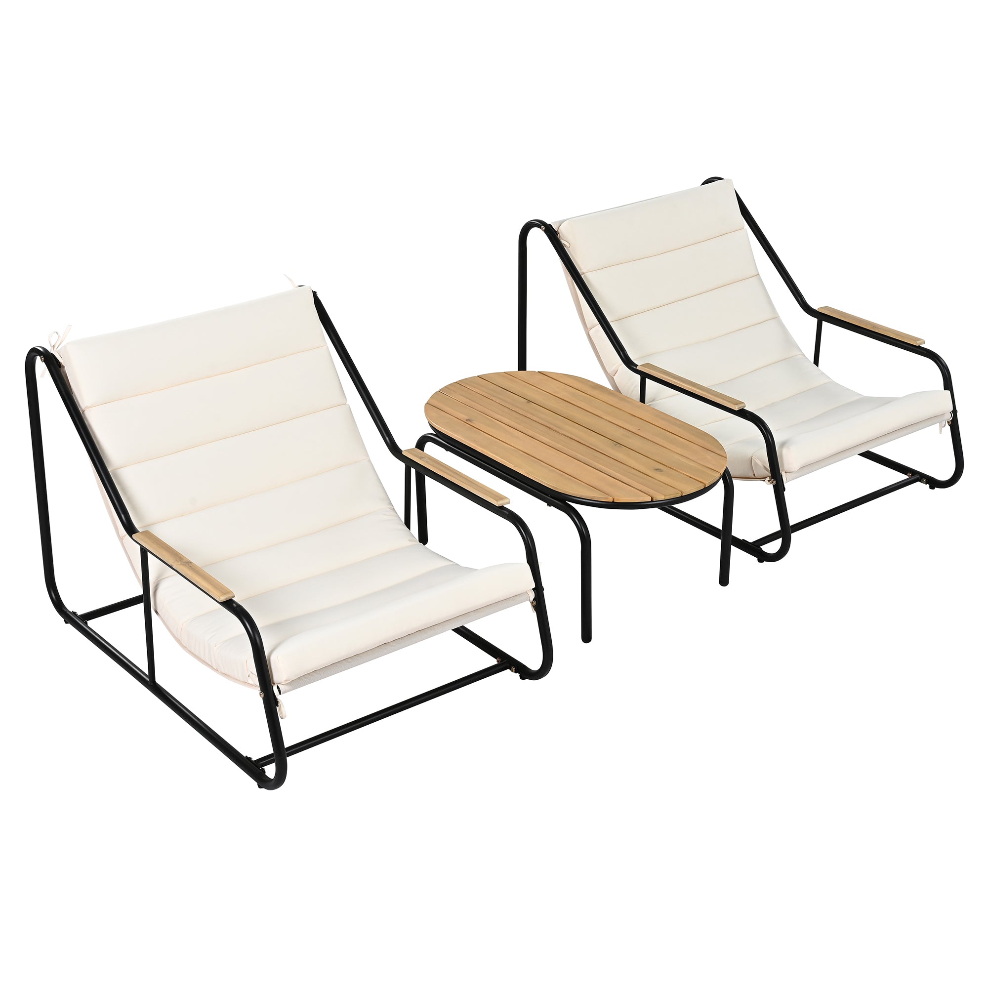 Walker Edison | Outdoor Chaise Lounge Chairs Set of 3
