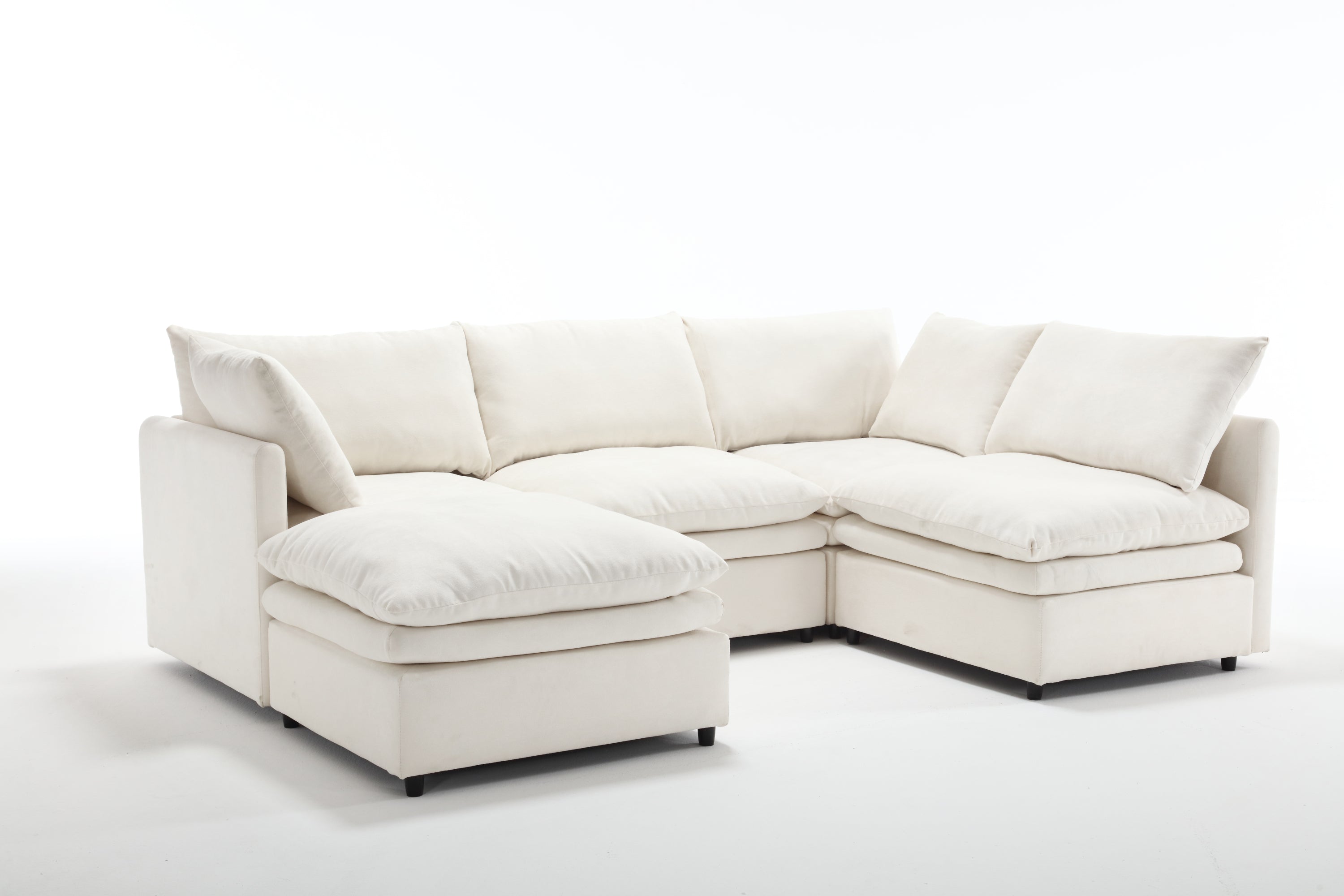 Walker Edison | Modern Cloud U-shaped Sectional Sofa