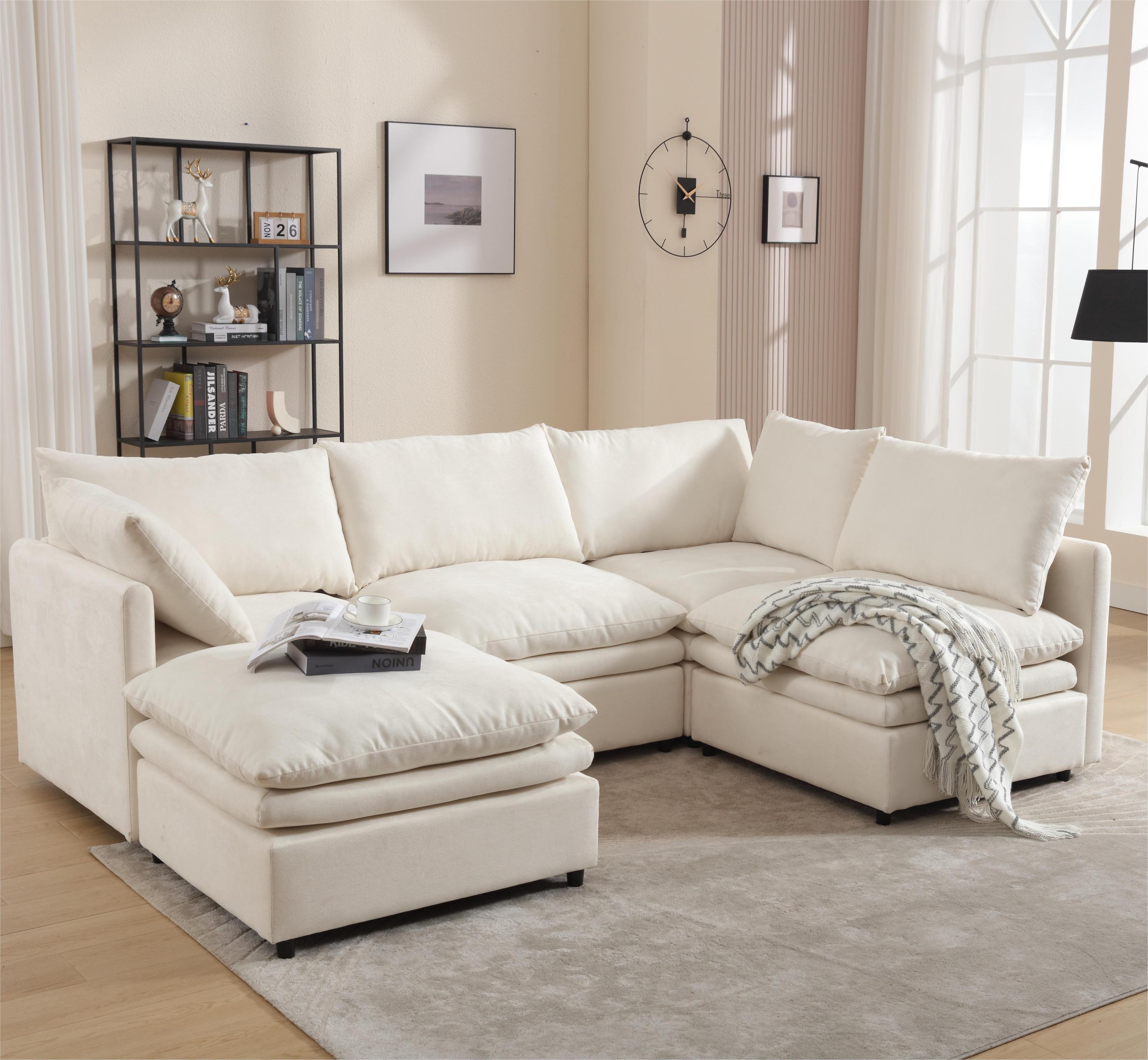 Walker Edison | Modern Cloud U-shaped Sectional Sofa
