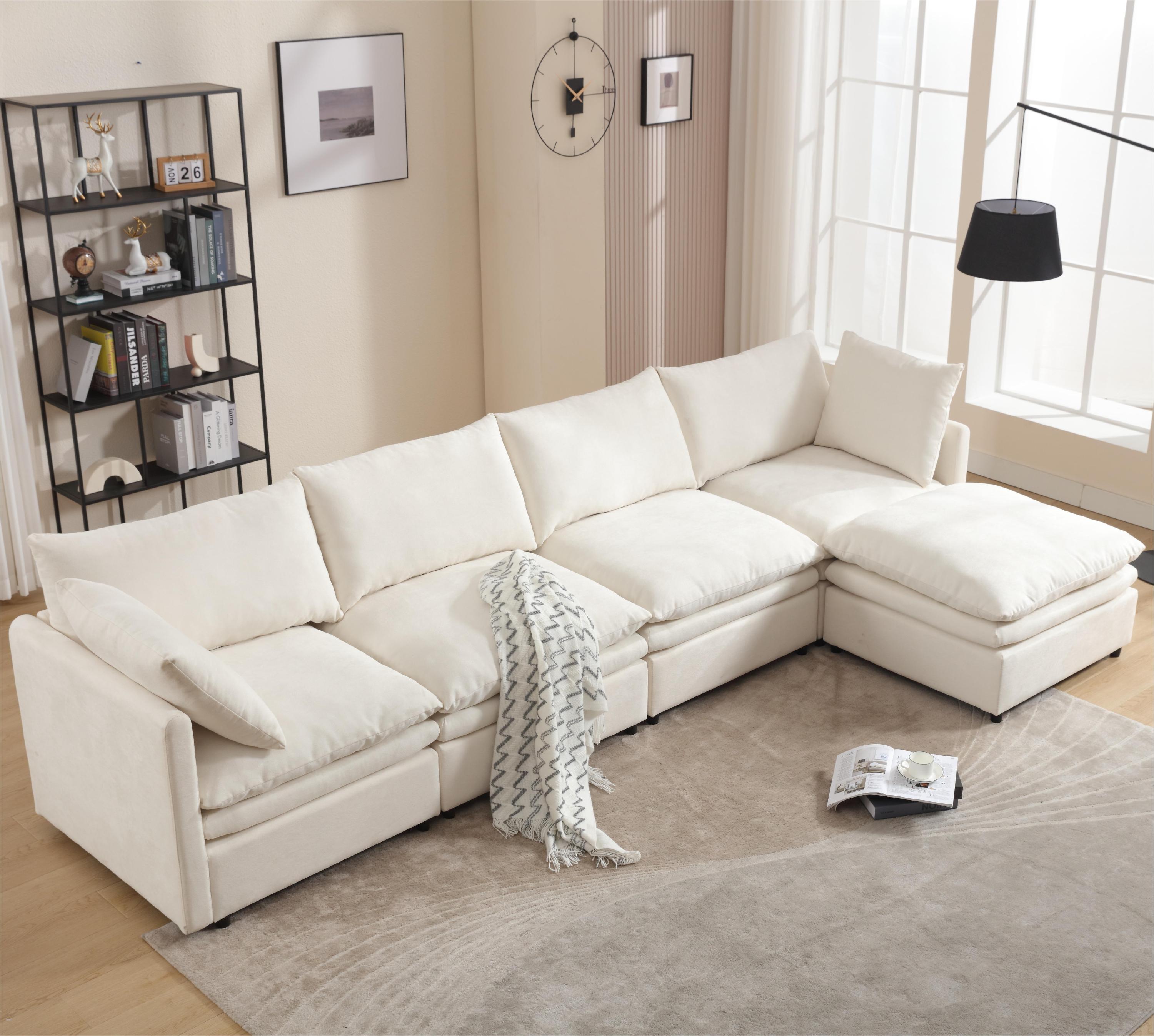 Walker Edison | Modern Cloud U-shaped Sectional Sofa