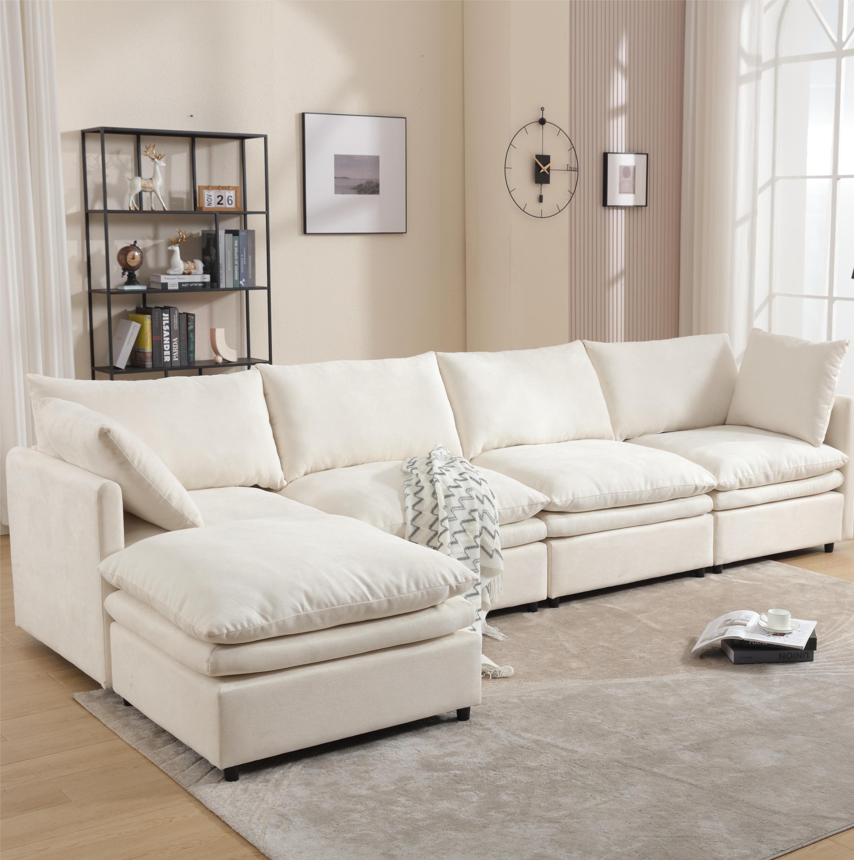 Walker Edison | Modern Cloud U-shaped Sectional Sofa