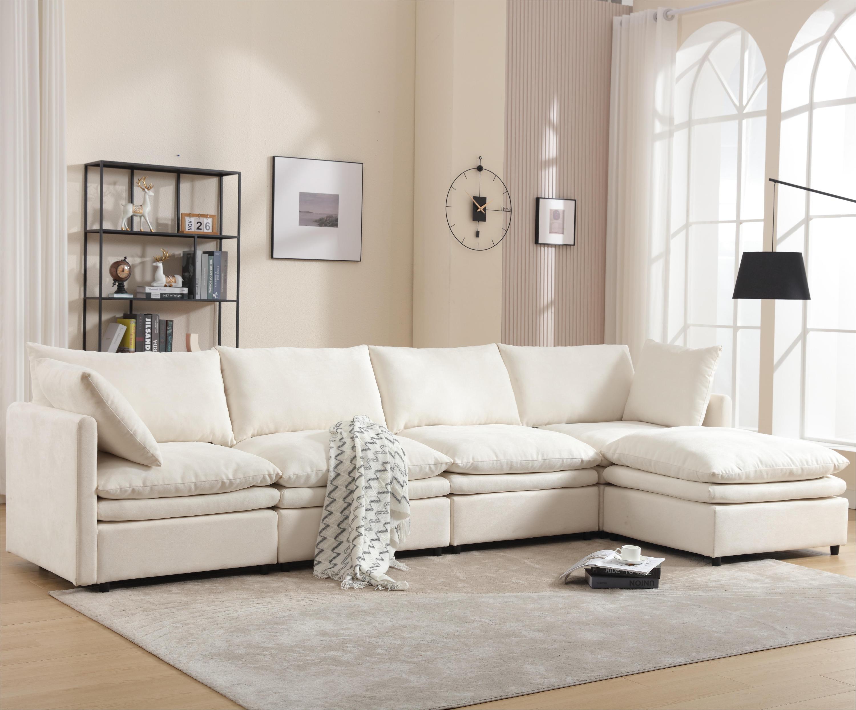 Walker Edison | Modern Cloud U-shaped Sectional Sofa