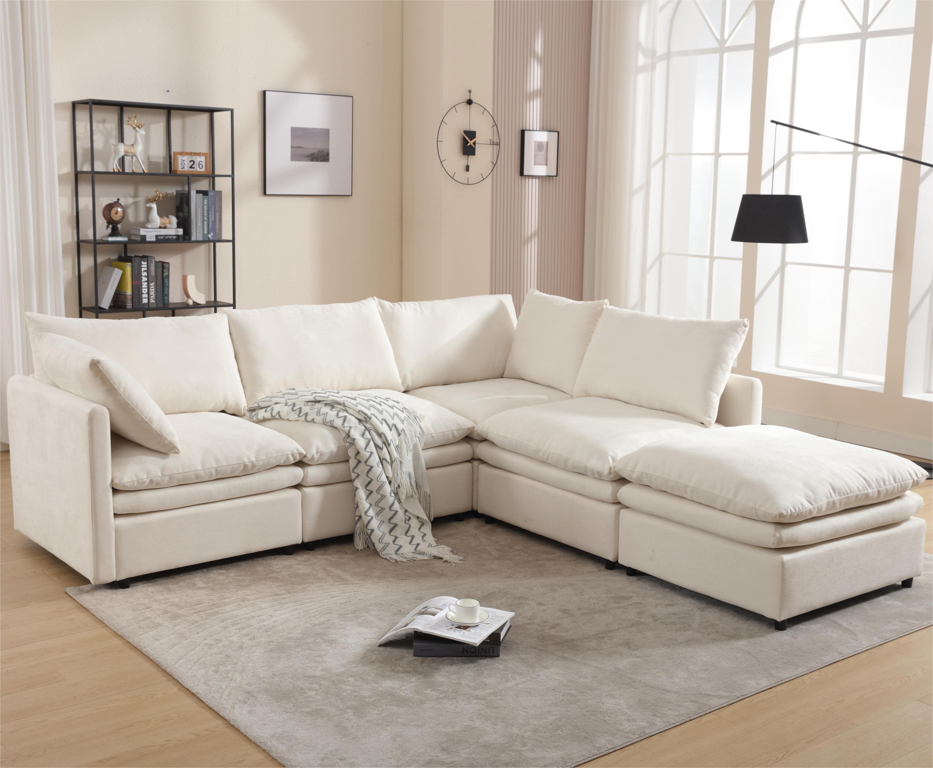 Walker Edison | Modern Cloud U-shaped Sectional Sofa
