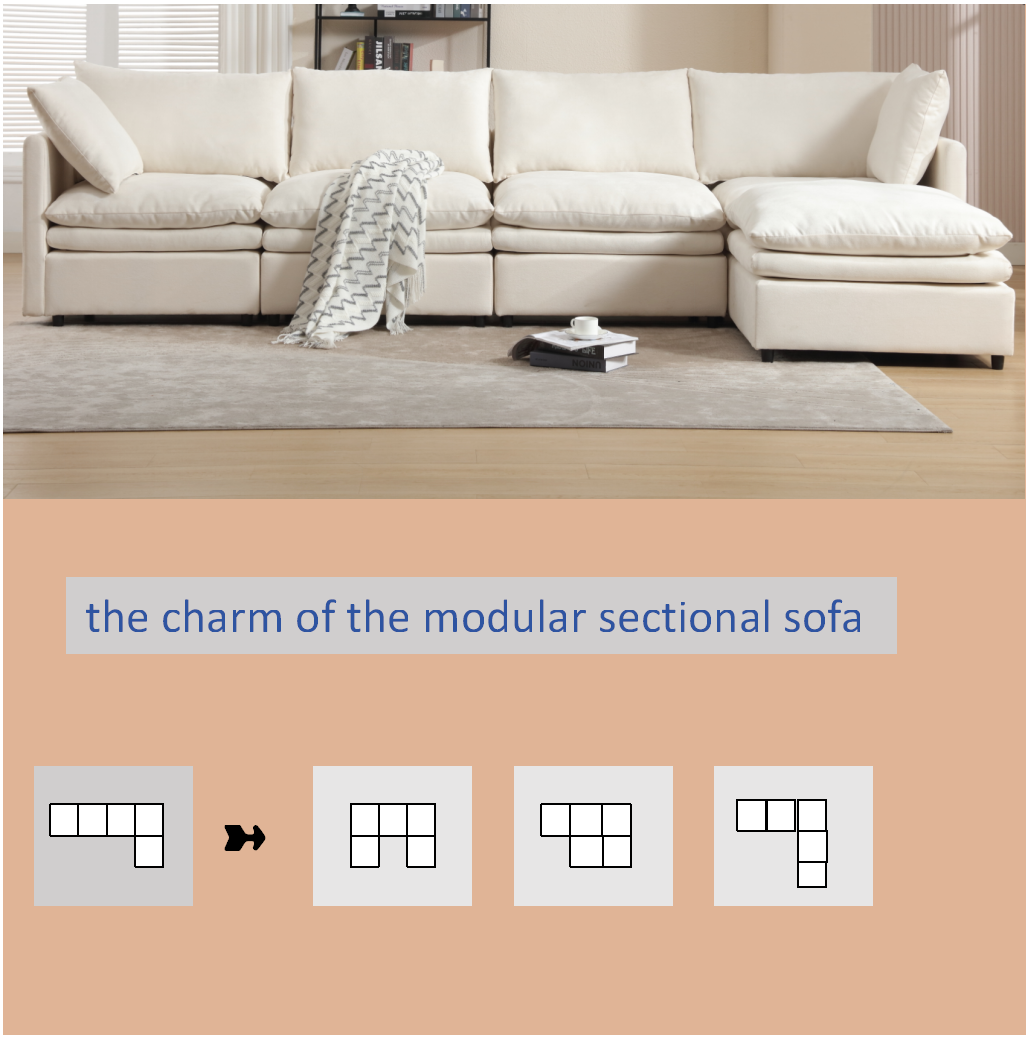 Walker Edison | Modern Cloud U-shaped Sectional Sofa