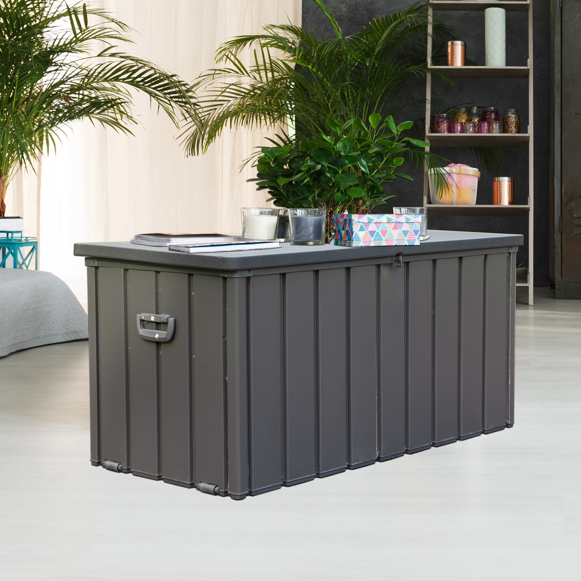 Walker Edison | Outdoor Waterproof Storage Deck Bin