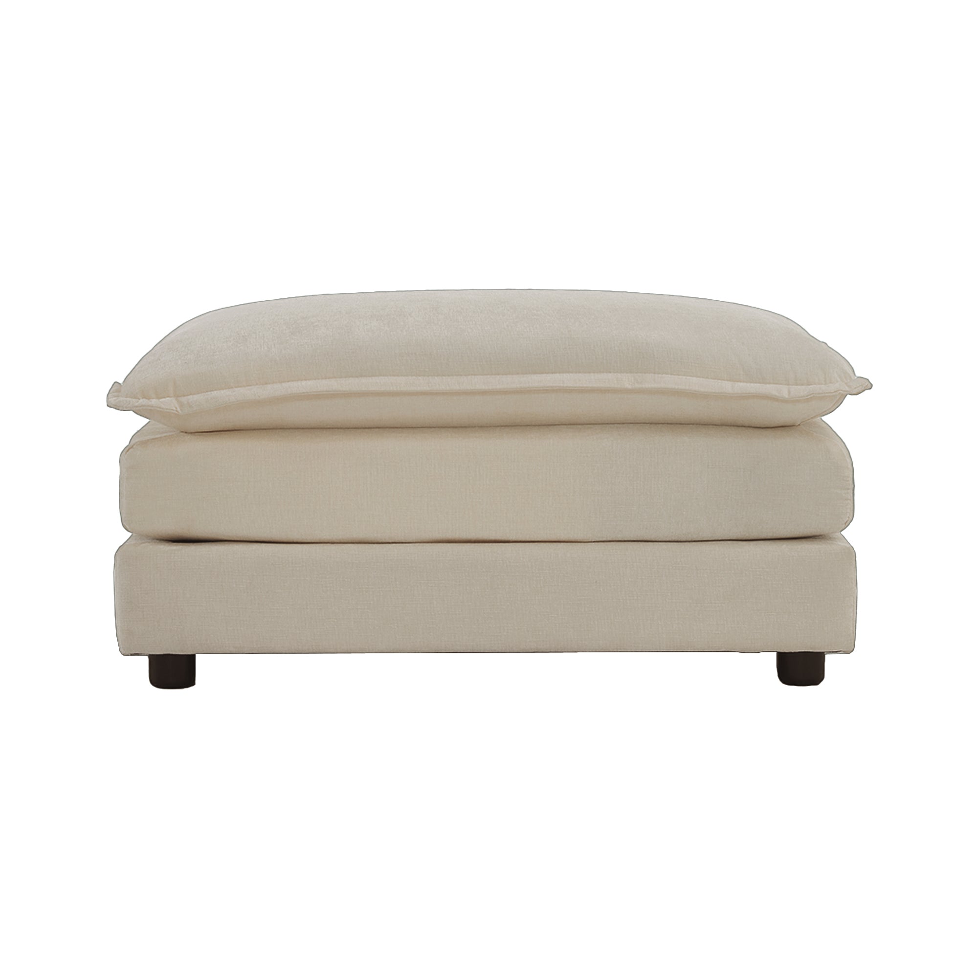 Walker Edison | Chenille Ottomans Footrest to Combine with Matching Sofa