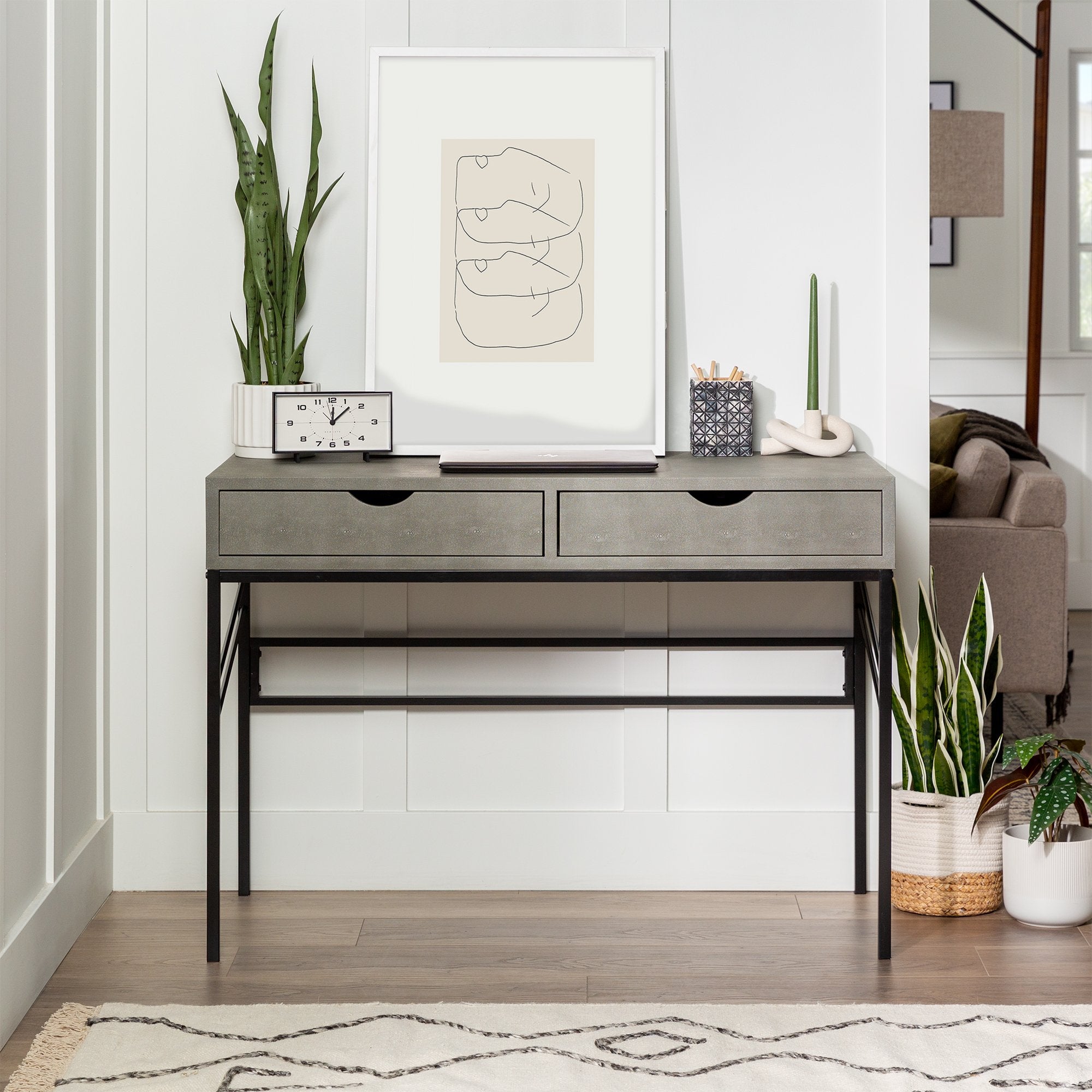 Vetti Faux Shagreen Desk & Console Table