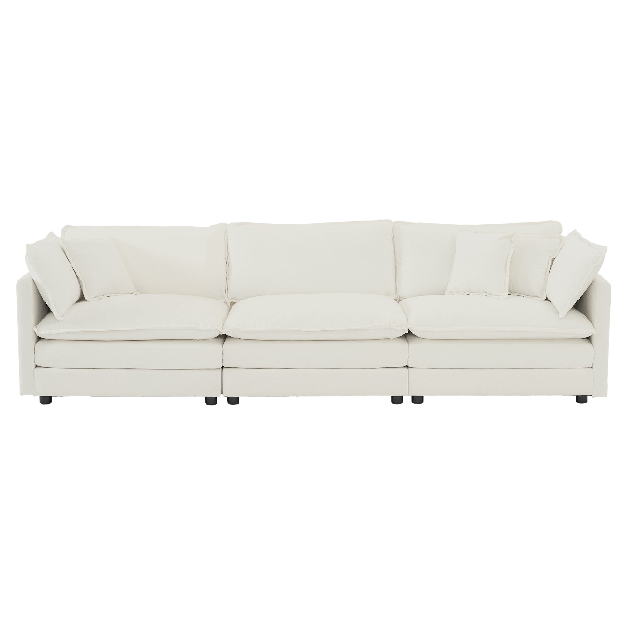 Walker Edison | Comfy Cloud Modular Sectional Sofa with Ottoman