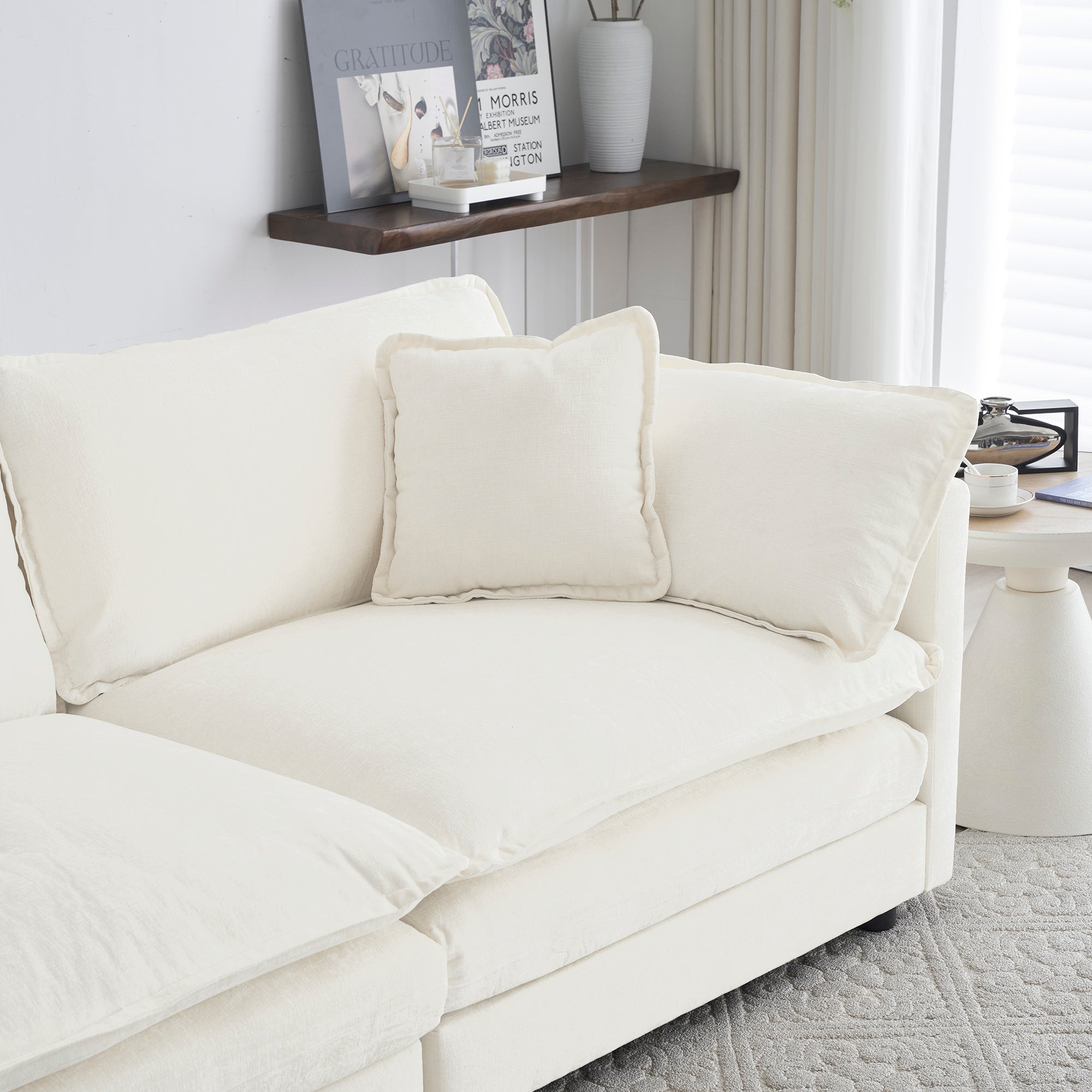 Walker Edison | Comfy Cloud Modular Sectional Sofa with Ottoman