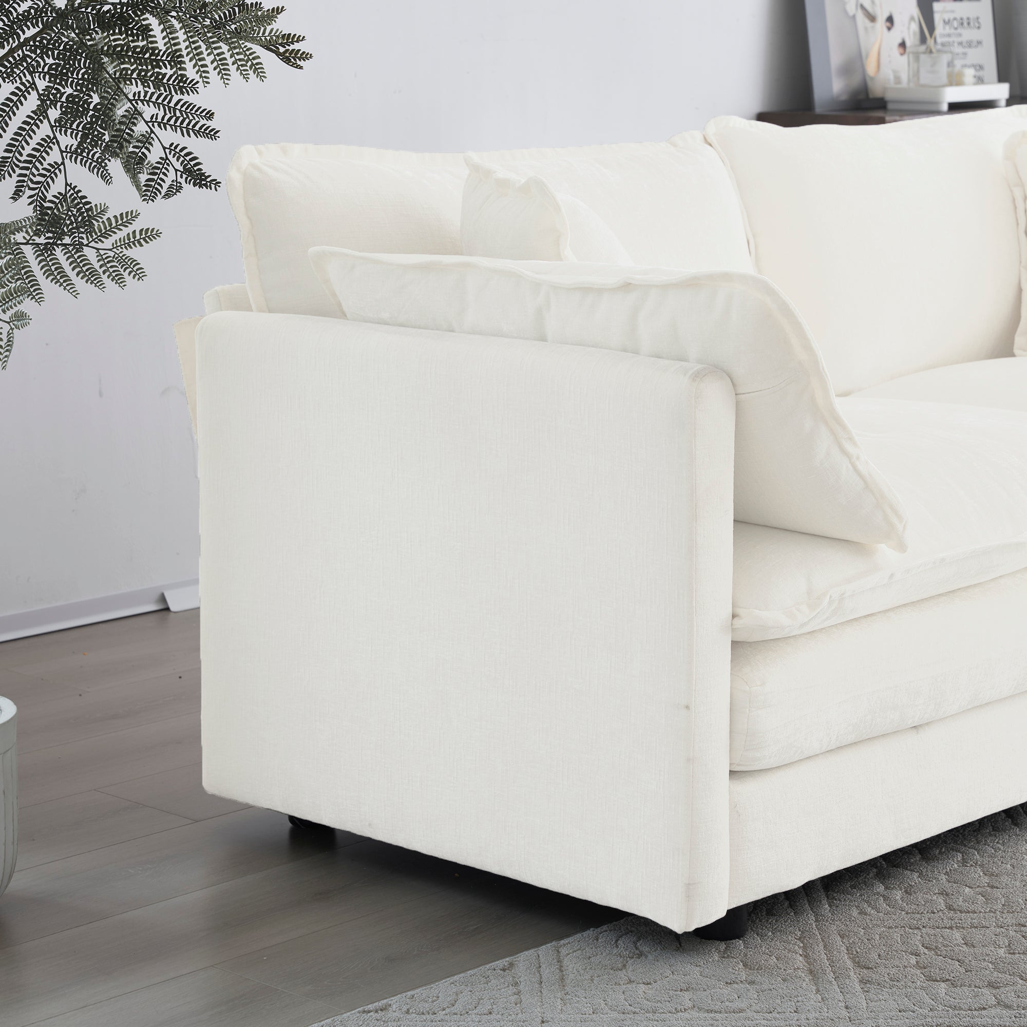 Walker Edison | Comfy Cloud Modular Sectional Sofa with Ottoman