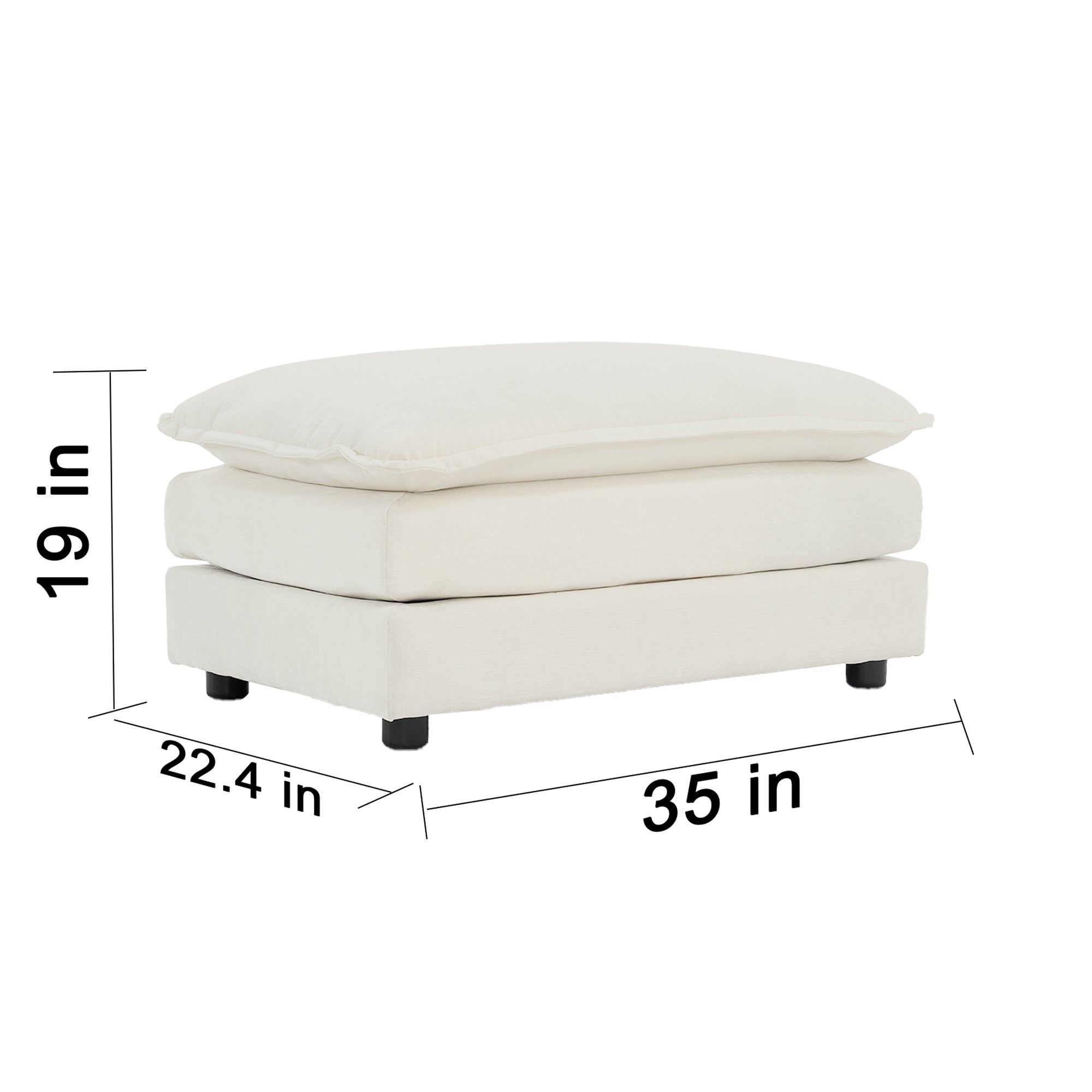 Walker Edison | Comfy Cloud Modular Sectional Sofa with Ottoman