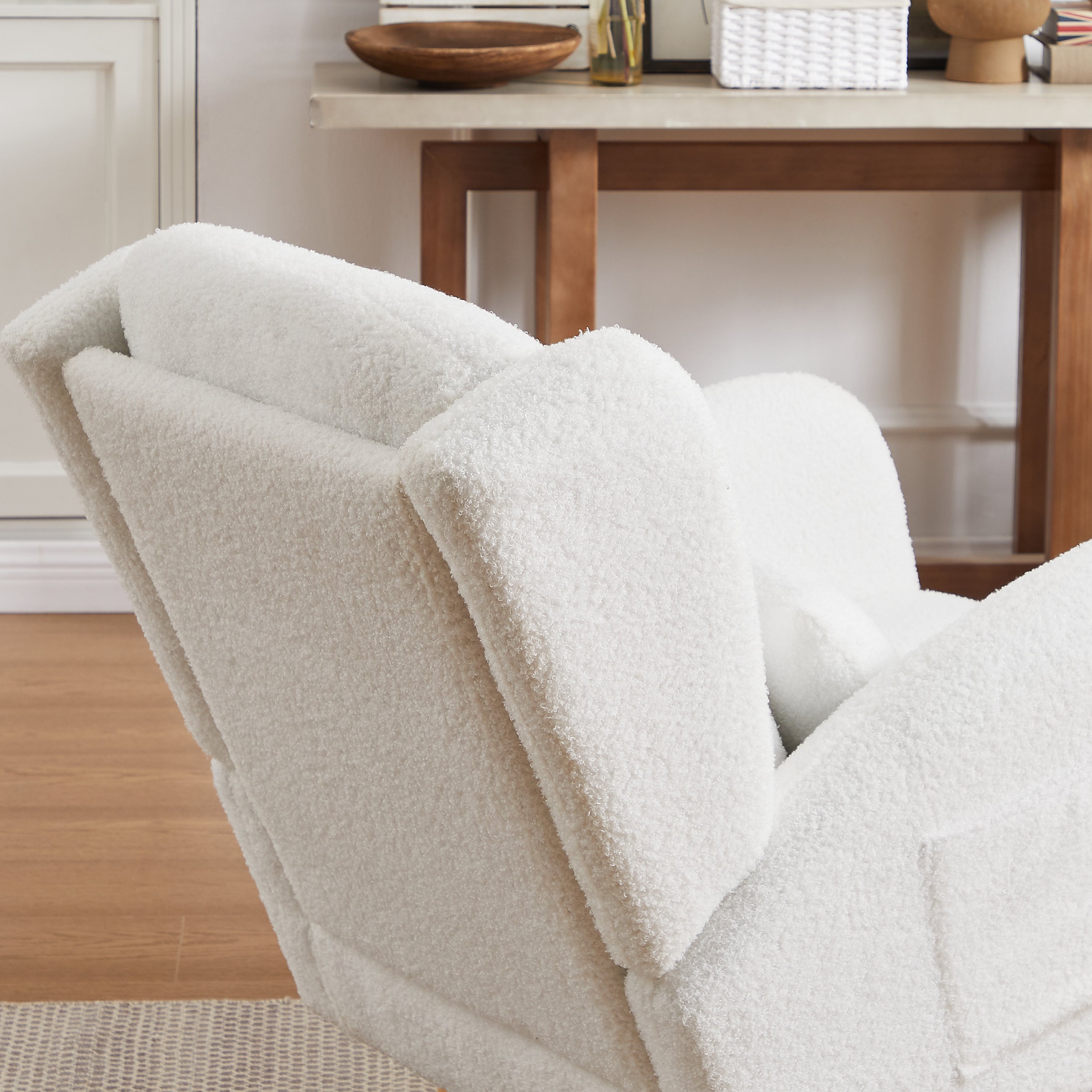 Walker Edison | Modern Boucle Lounge Arm Rocking Chair