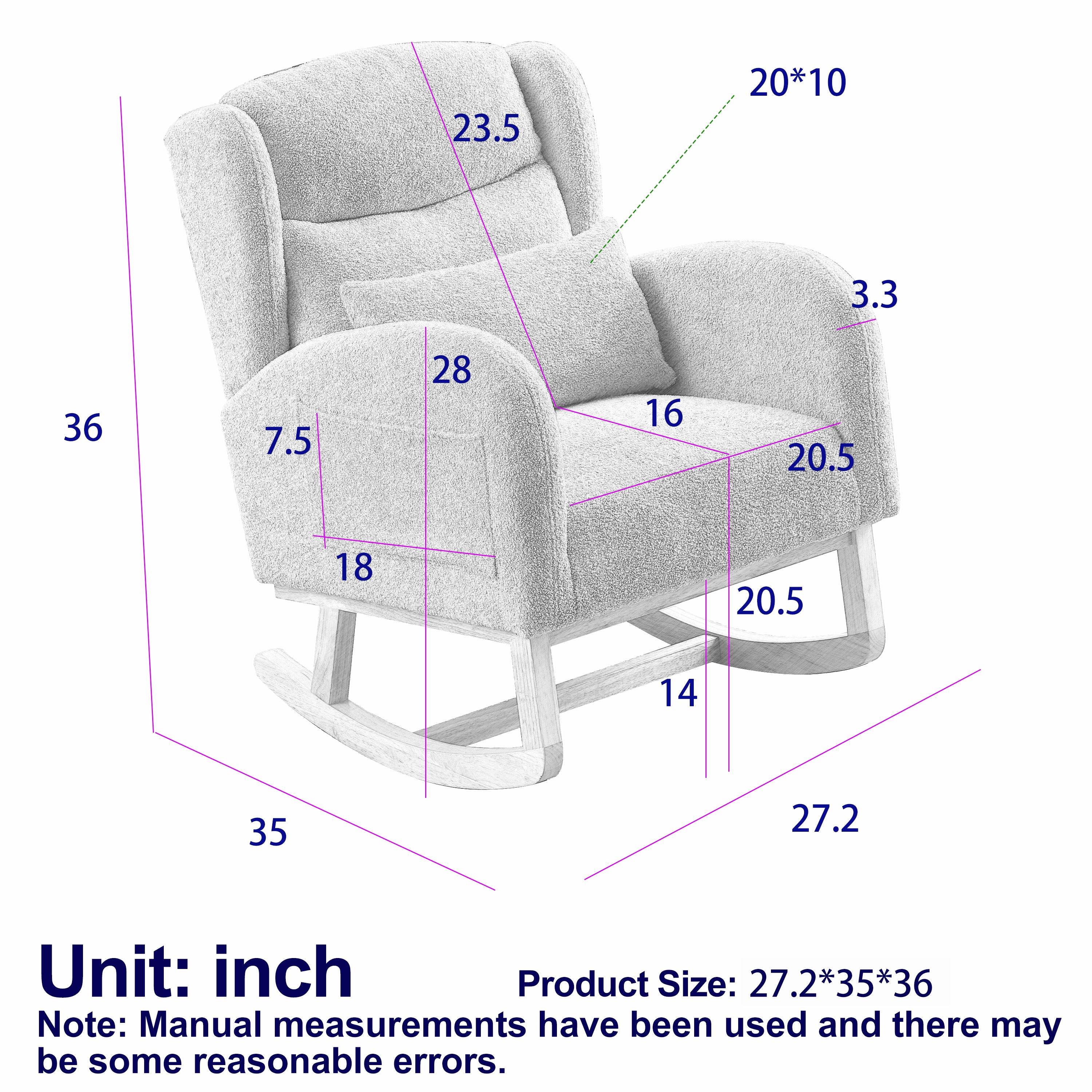 Walker Edison | Modern Boucle Lounge Arm Rocking Chair
