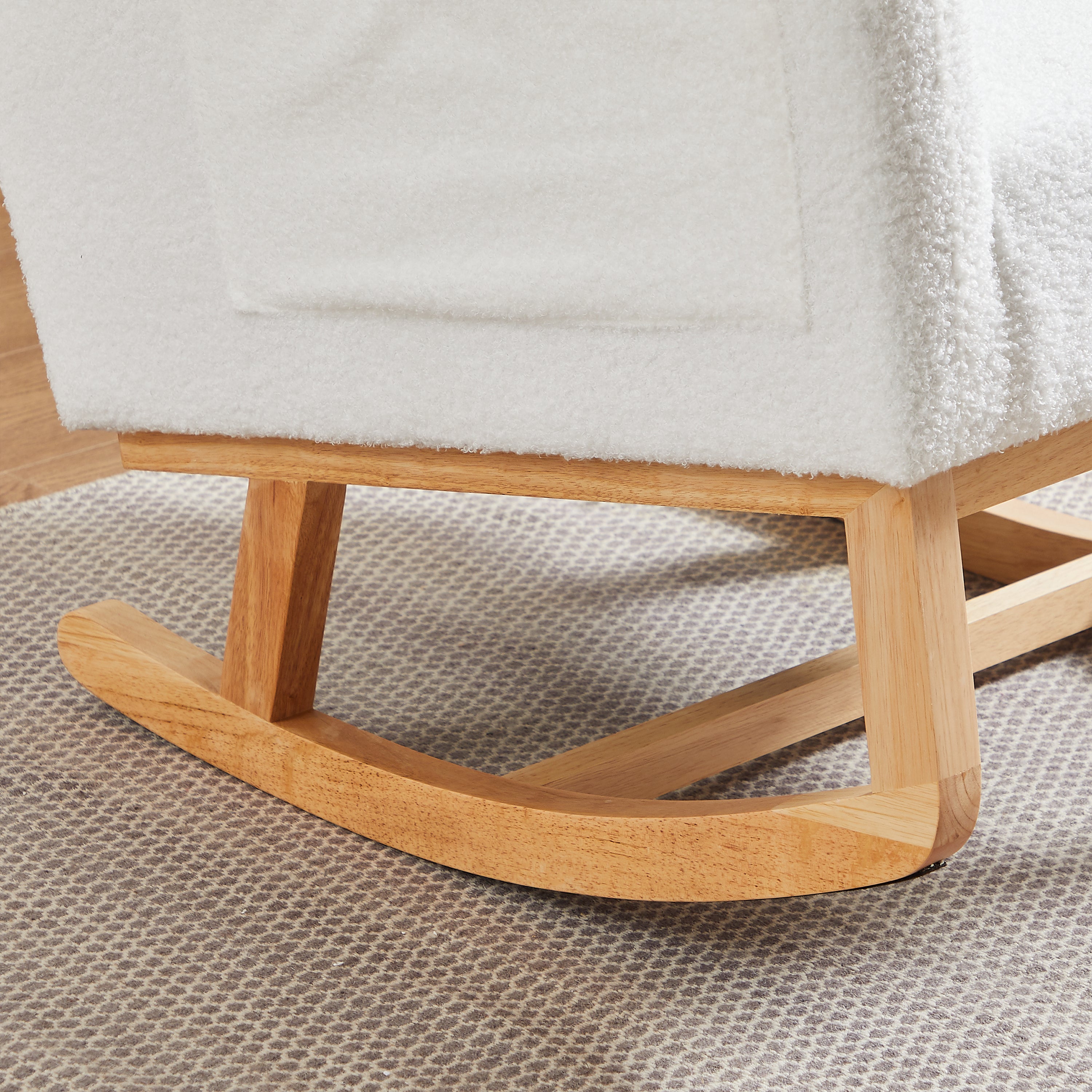 Walker Edison | Modern Boucle Lounge Arm Rocking Chair