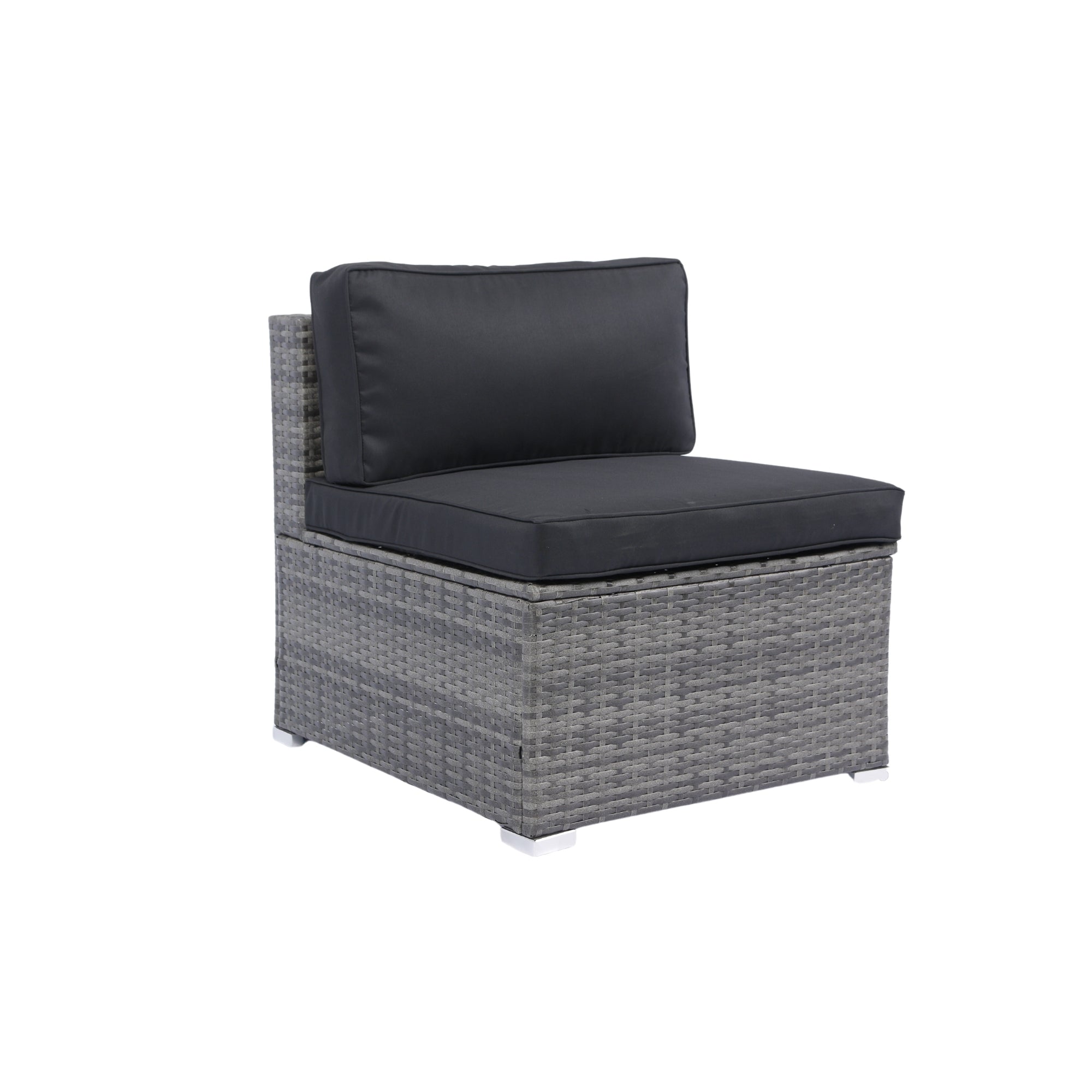 Walker Edison | 7-Piece Outdoor Patio Canopy Wicker Rattan Sectional Sofa Set