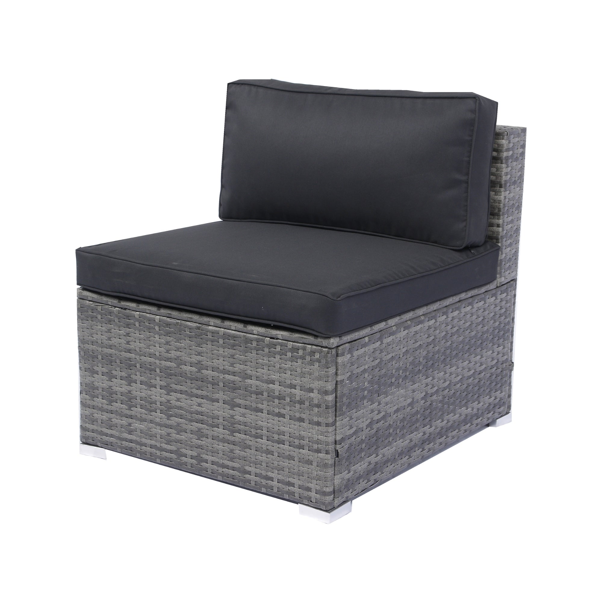 Walker Edison | 7-Piece Outdoor Patio Canopy Wicker Rattan Sectional Sofa Set