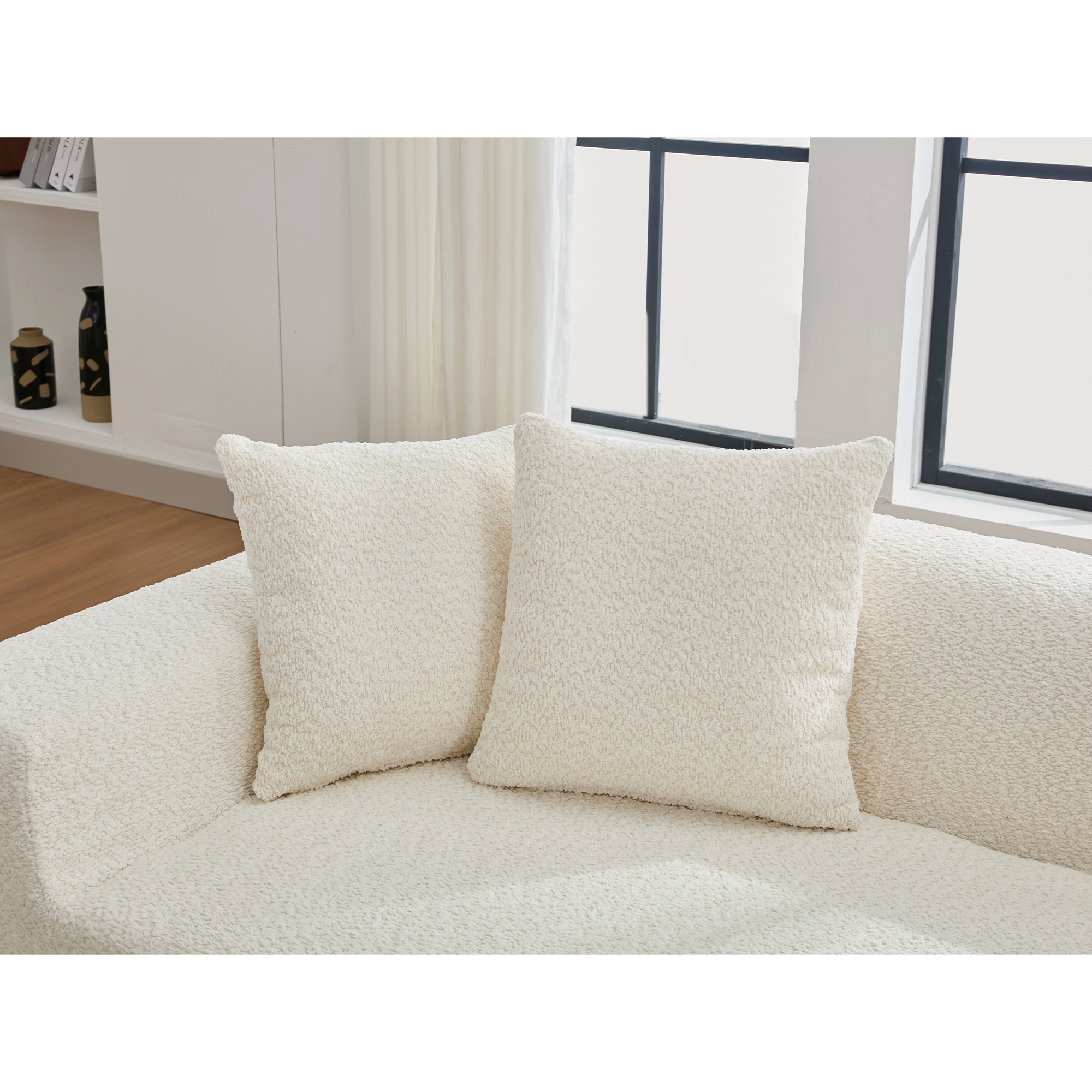 Walker Edison | Boucle Cloud Sofa Set