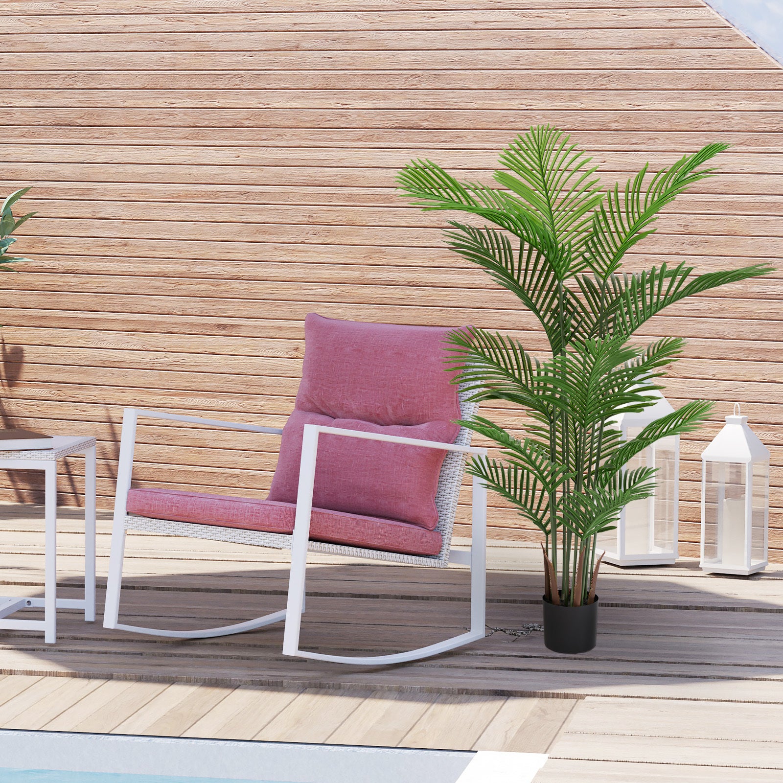 Walker Edison | Simulate Green Plastic 15-Leaf Flower Boxes for Indoor and Outdoor Decor