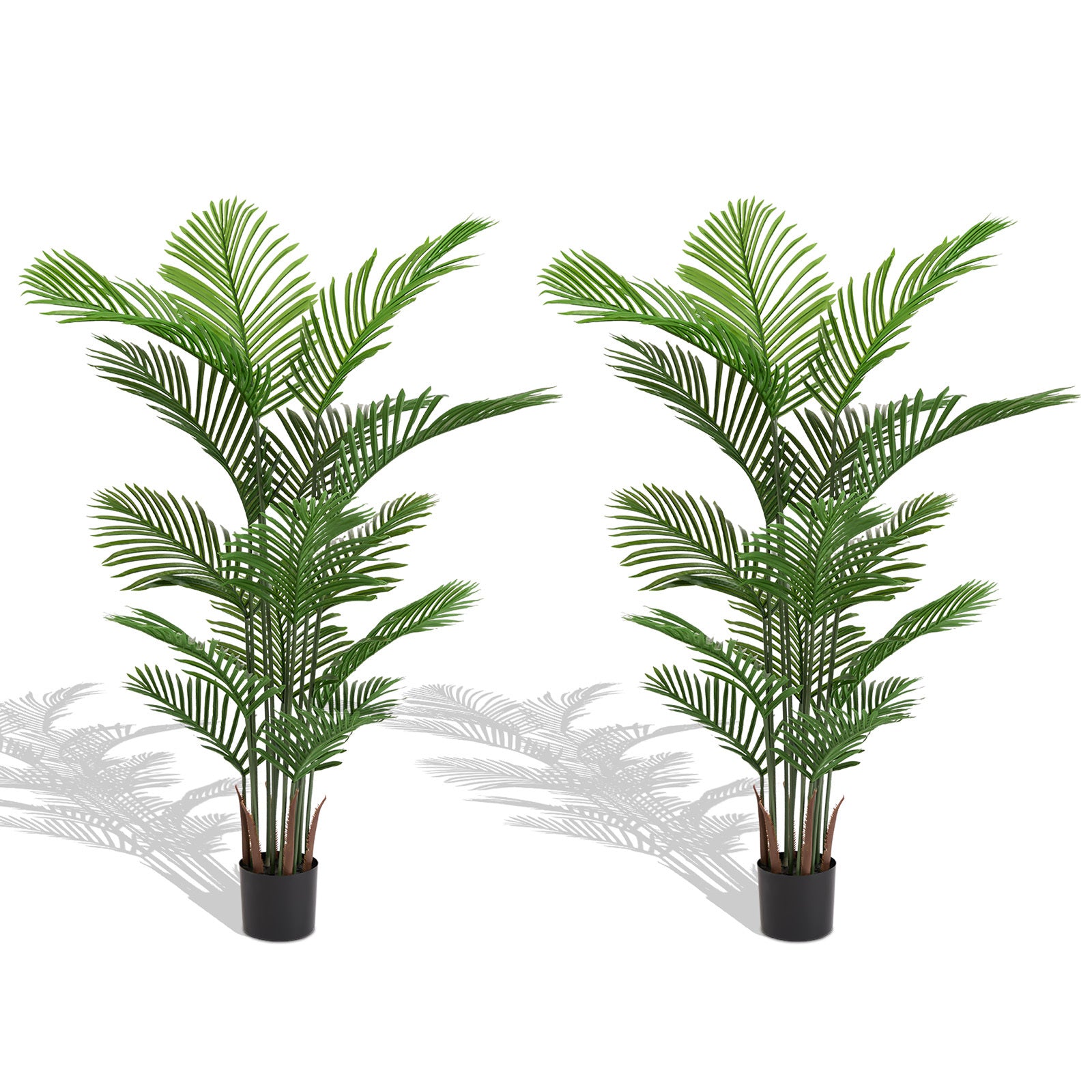 Walker Edison | Simulate Green Plastic 15-Leaf Flower Boxes for Indoor and Outdoor Decor