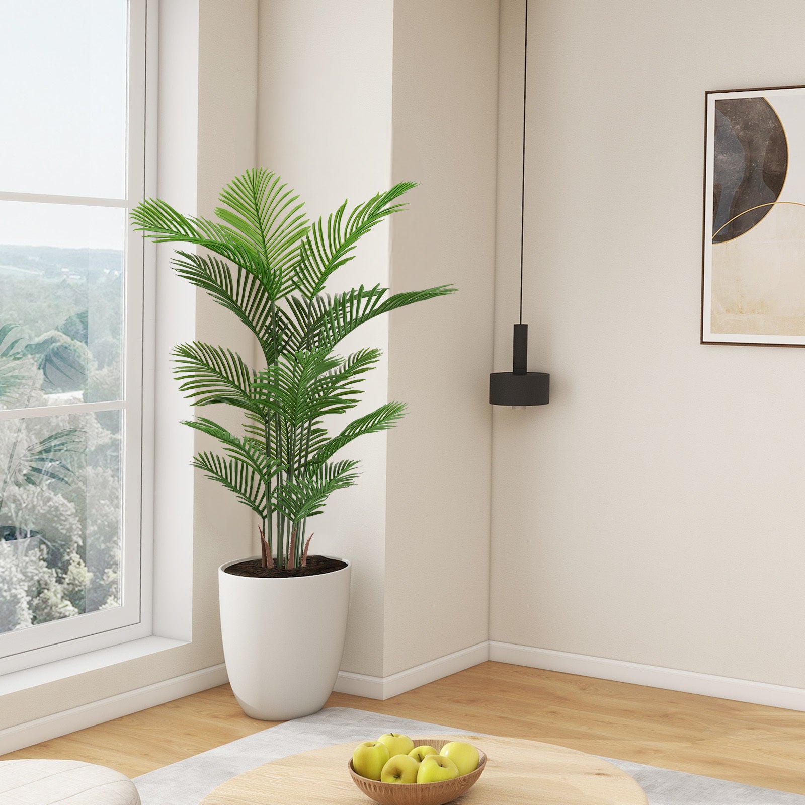 Walker Edison | Simulate Green Plastic 15-Leaf Flower Boxes for Indoor and Outdoor Decor