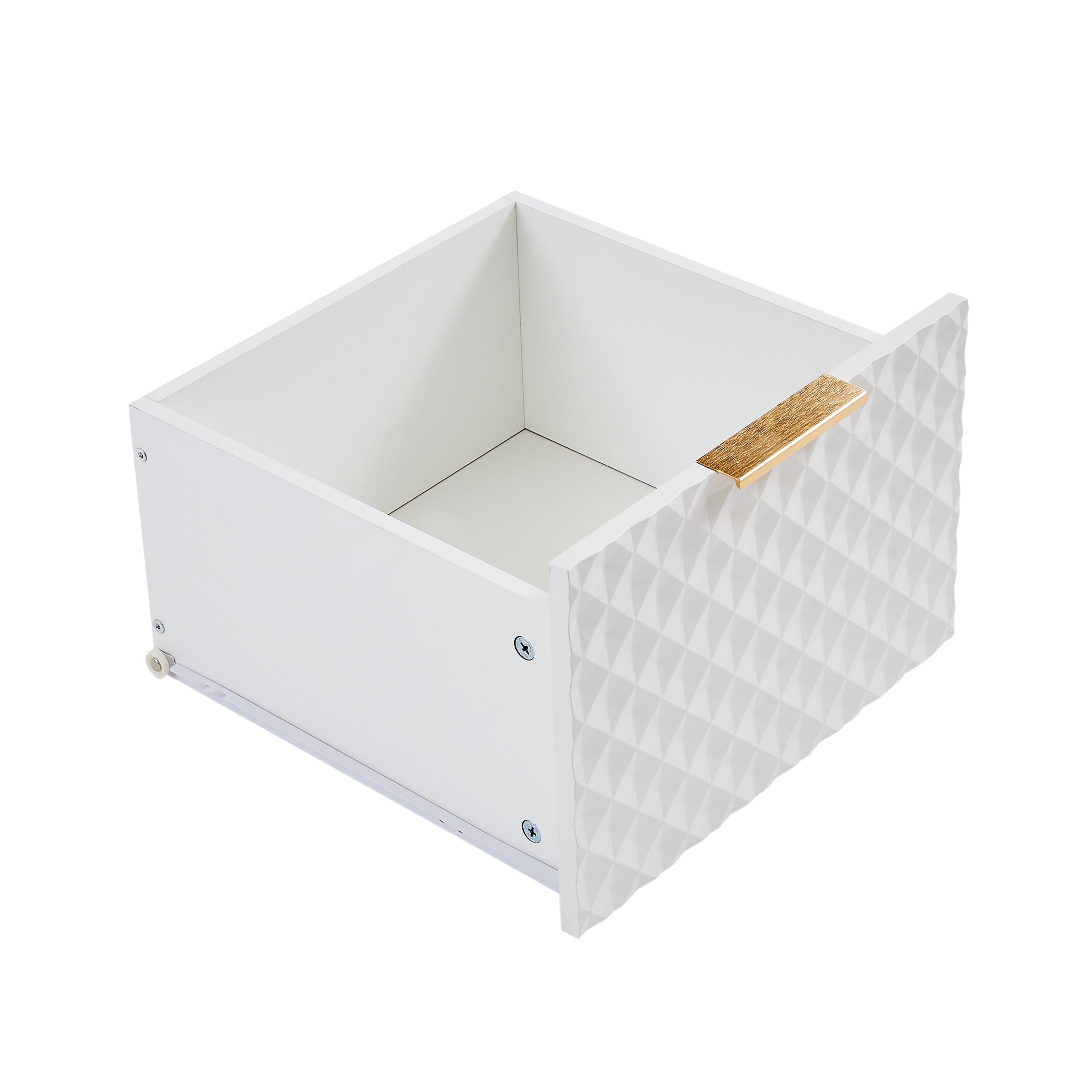 Walker Edison | Modular Modern Fashion Style Accent Cabinet with Tempered Glass Doors
