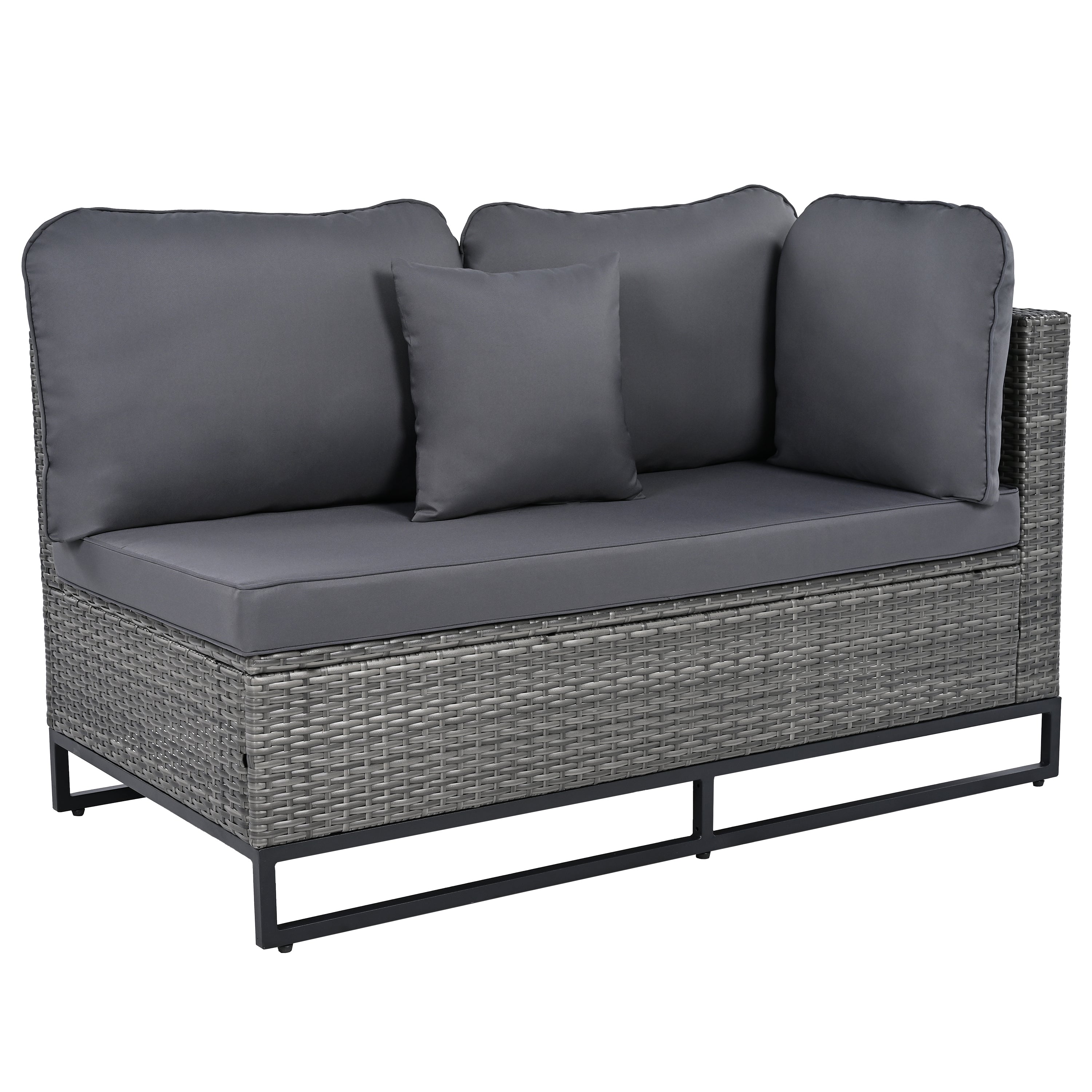 Walker Edison | Outdoor Rattan 7 Pieces Wicker Sofa Set with Coffee Table
