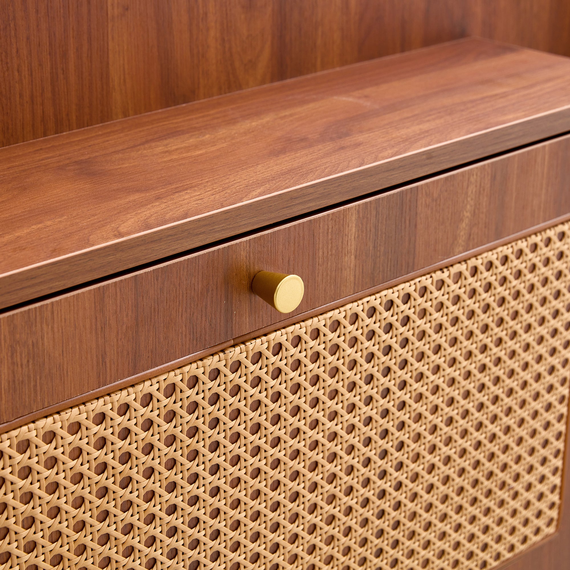 Walker Edison | Rattan Modern Minimalist Entryway Storage Cabinet