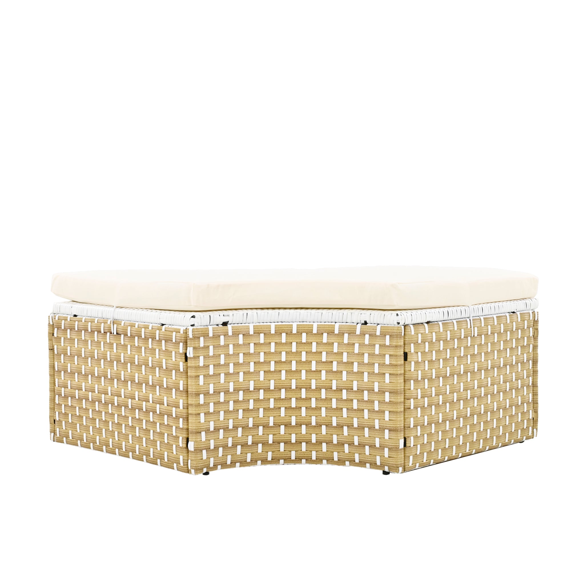 Walker Edison | Outdoor Round Modular Sunbed Sofa Set