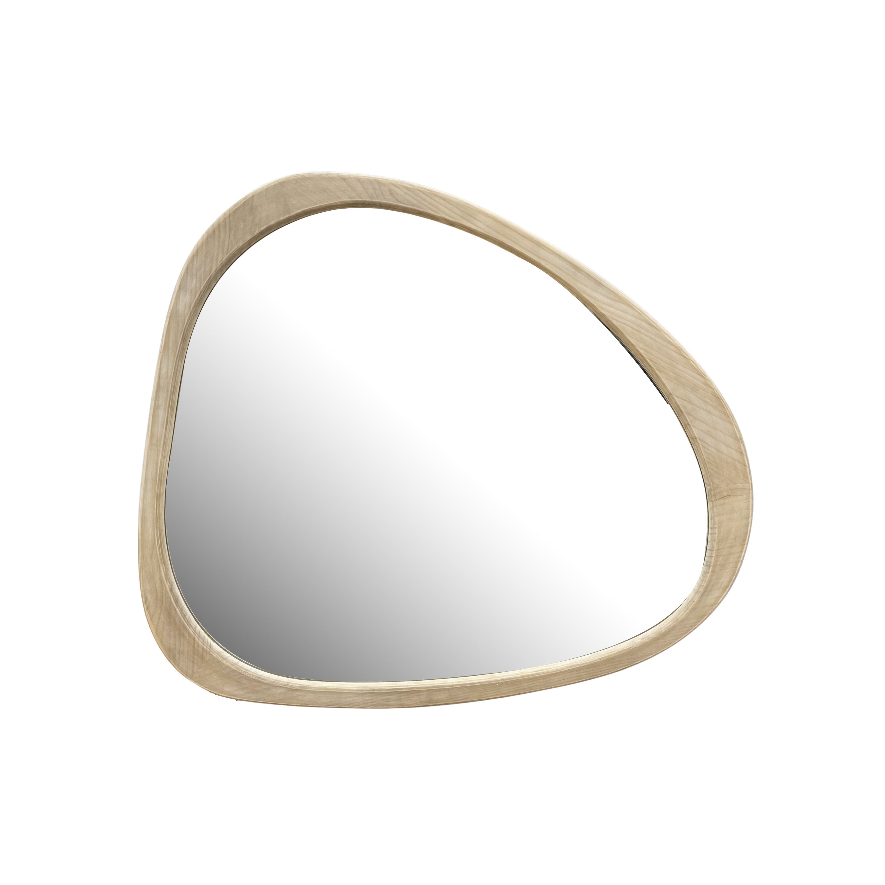 Walker Edison | Asymmetrical Natural 45" Wooden Wall Mirror