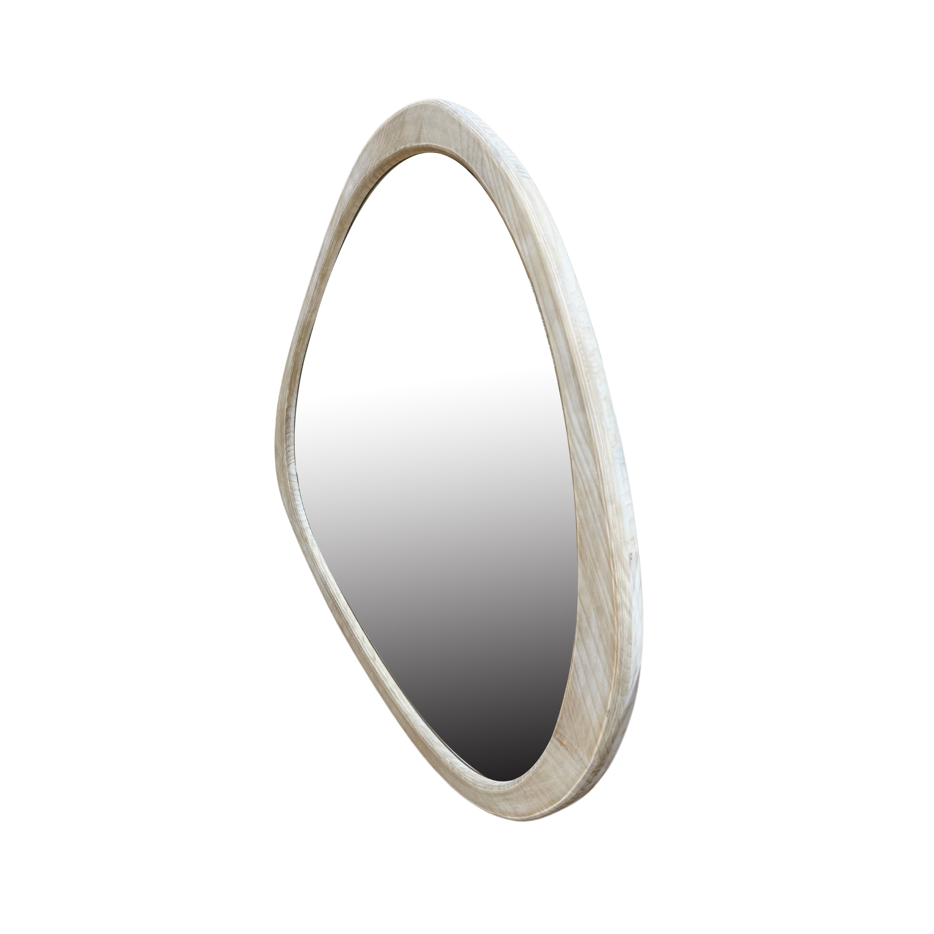 Walker Edison | Asymmetrical Natural 45" Wooden Wall Mirror