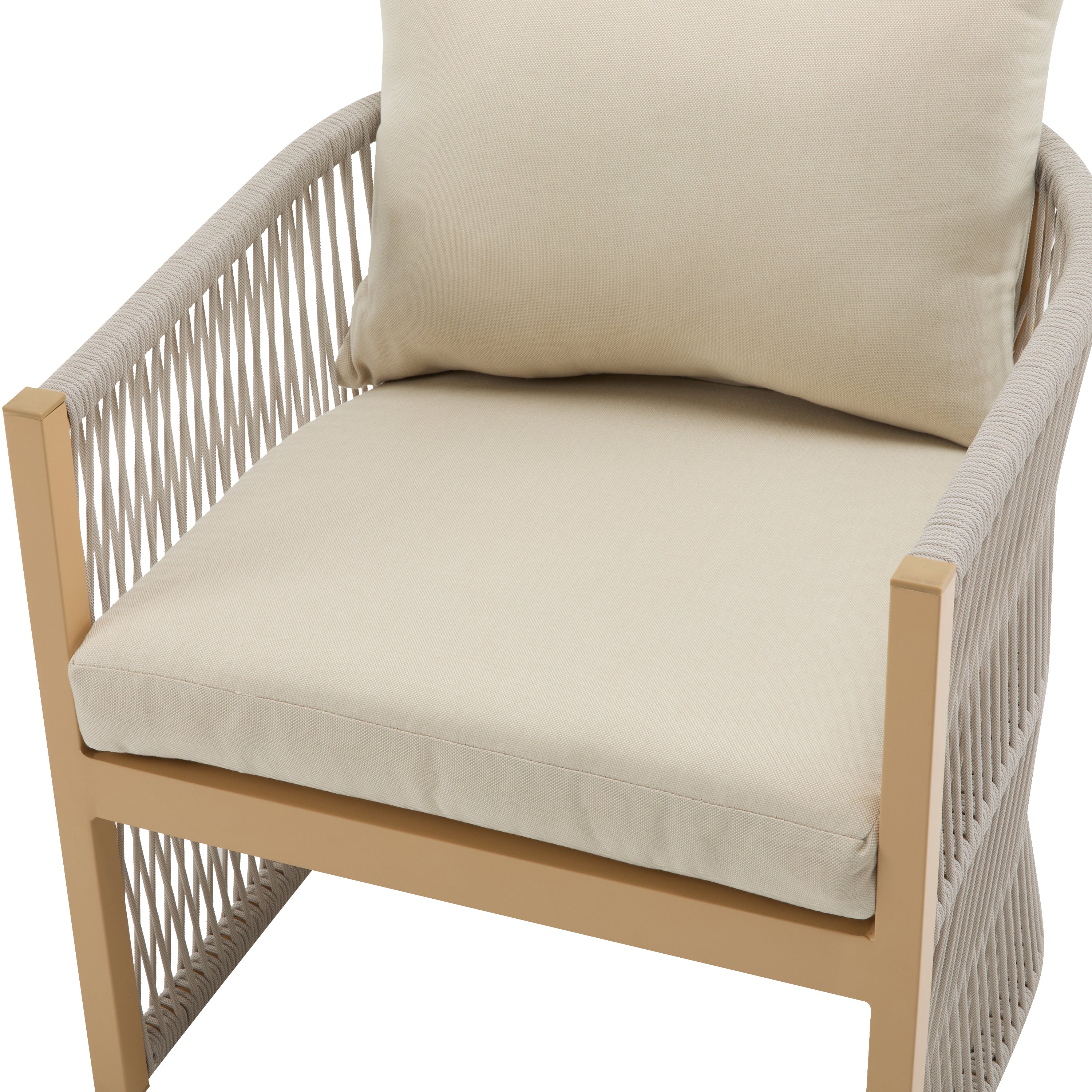 Walker Edison | Stylish Rope-Weave Design Curved Club Chair Set