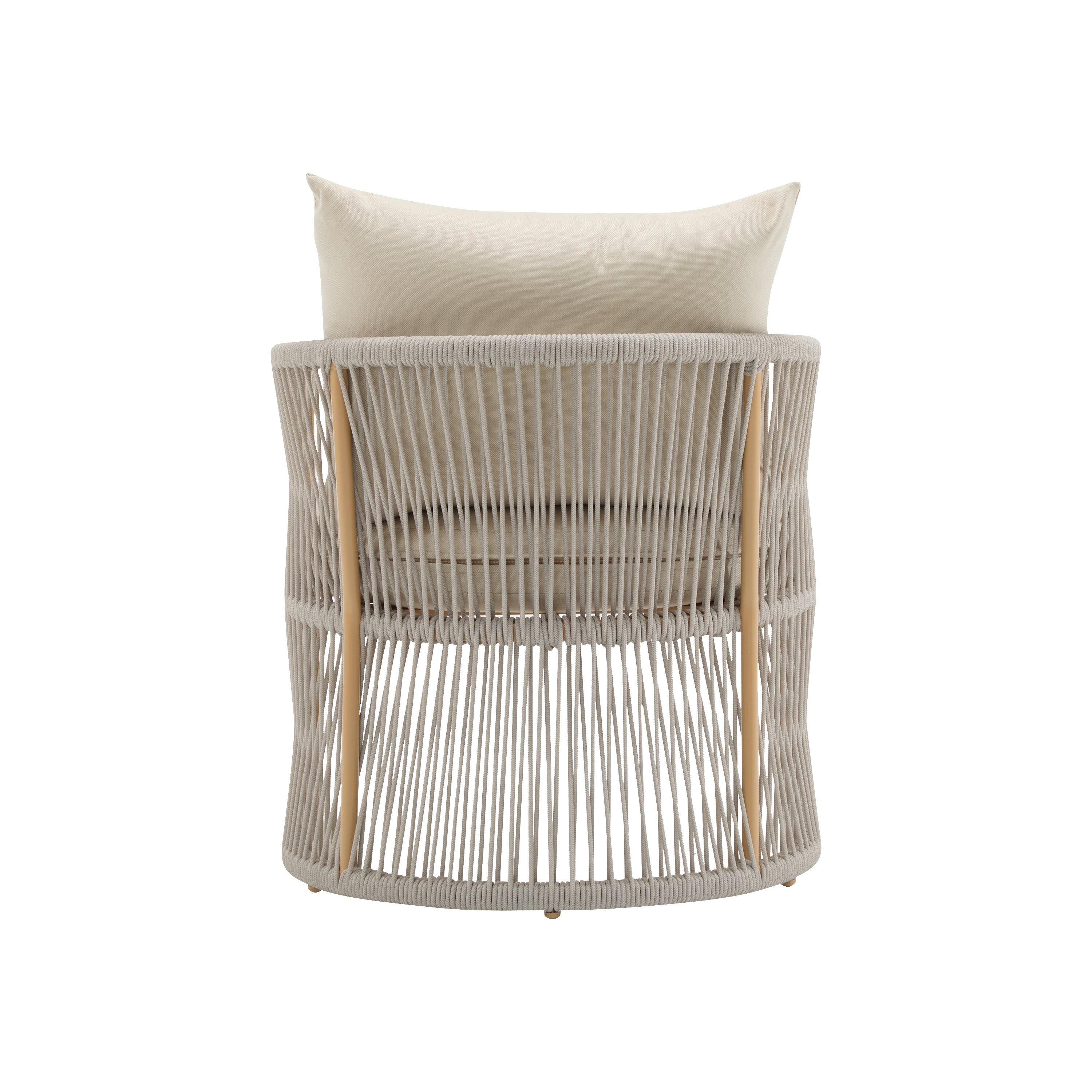 Walker Edison | Stylish Rope-Weave Design Curved Club Chair Set