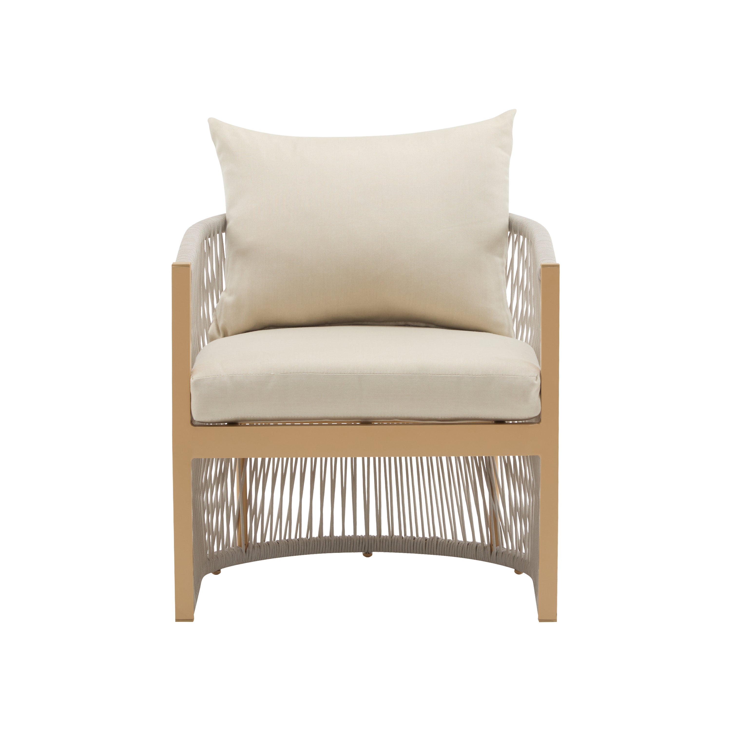 Walker Edison | Stylish Rope-Weave Design Curved Club Chair Set