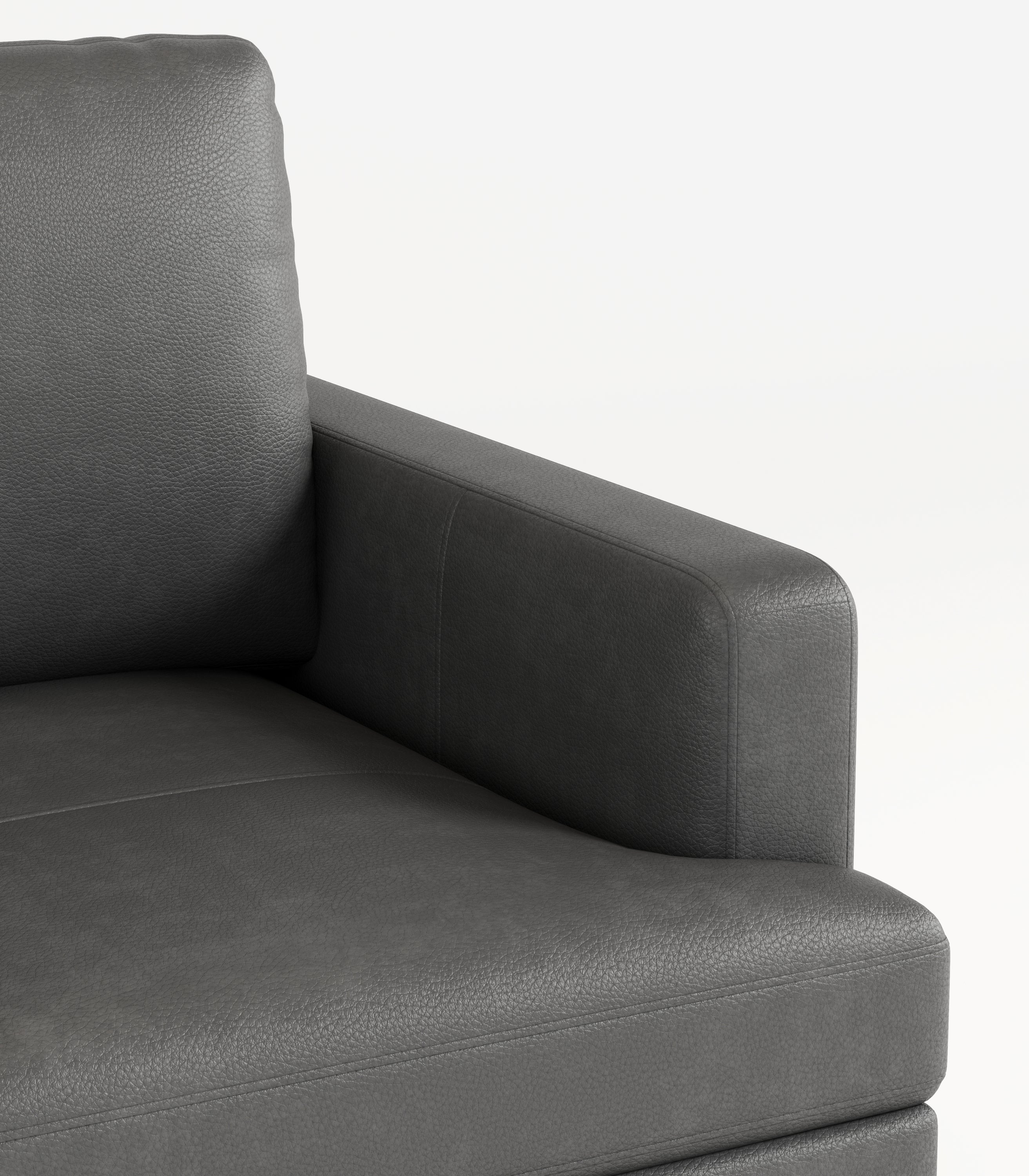 Walker Edison | Grey Genuine Leather Sofa