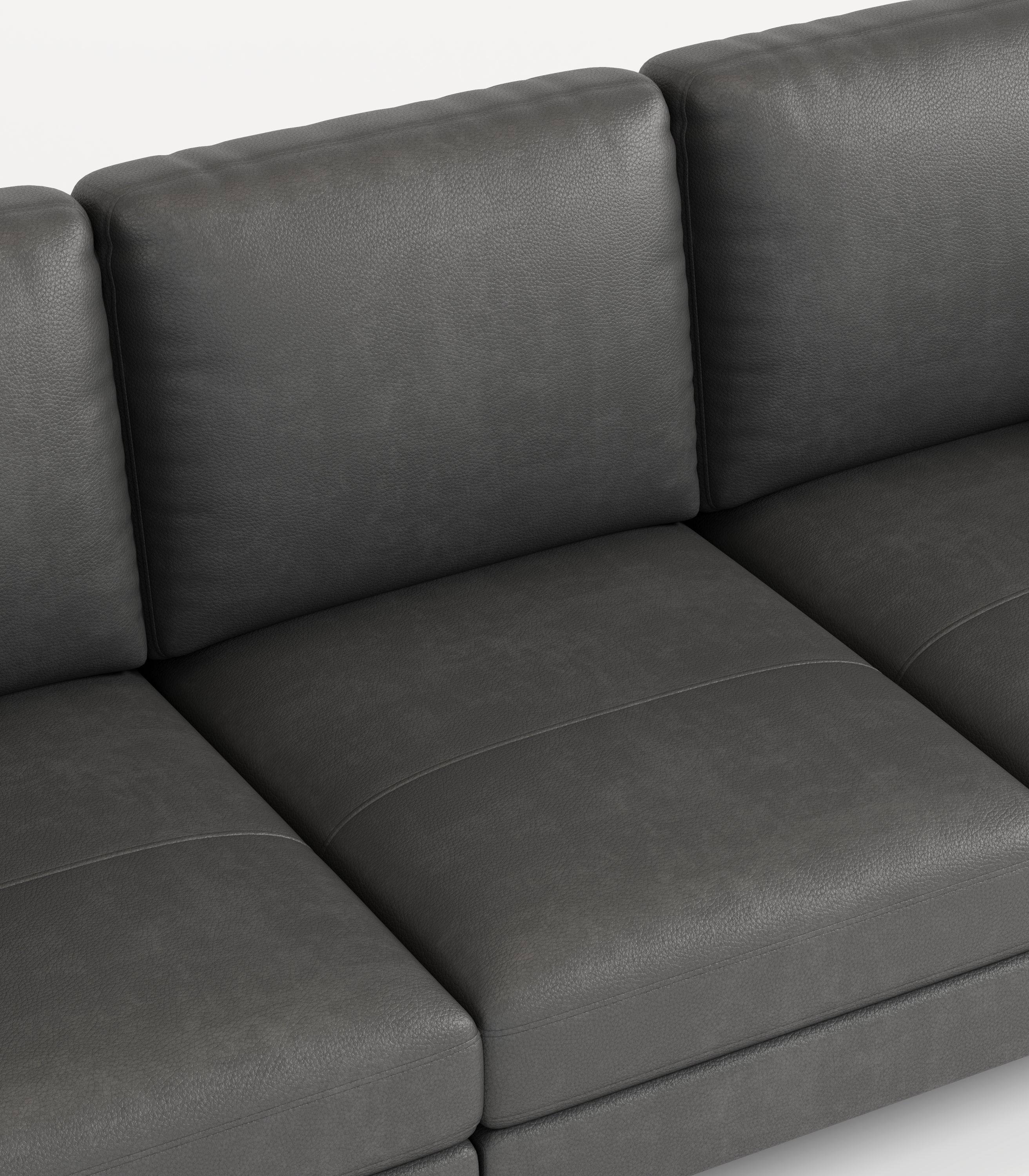 Walker Edison | Grey Genuine Leather Sofa