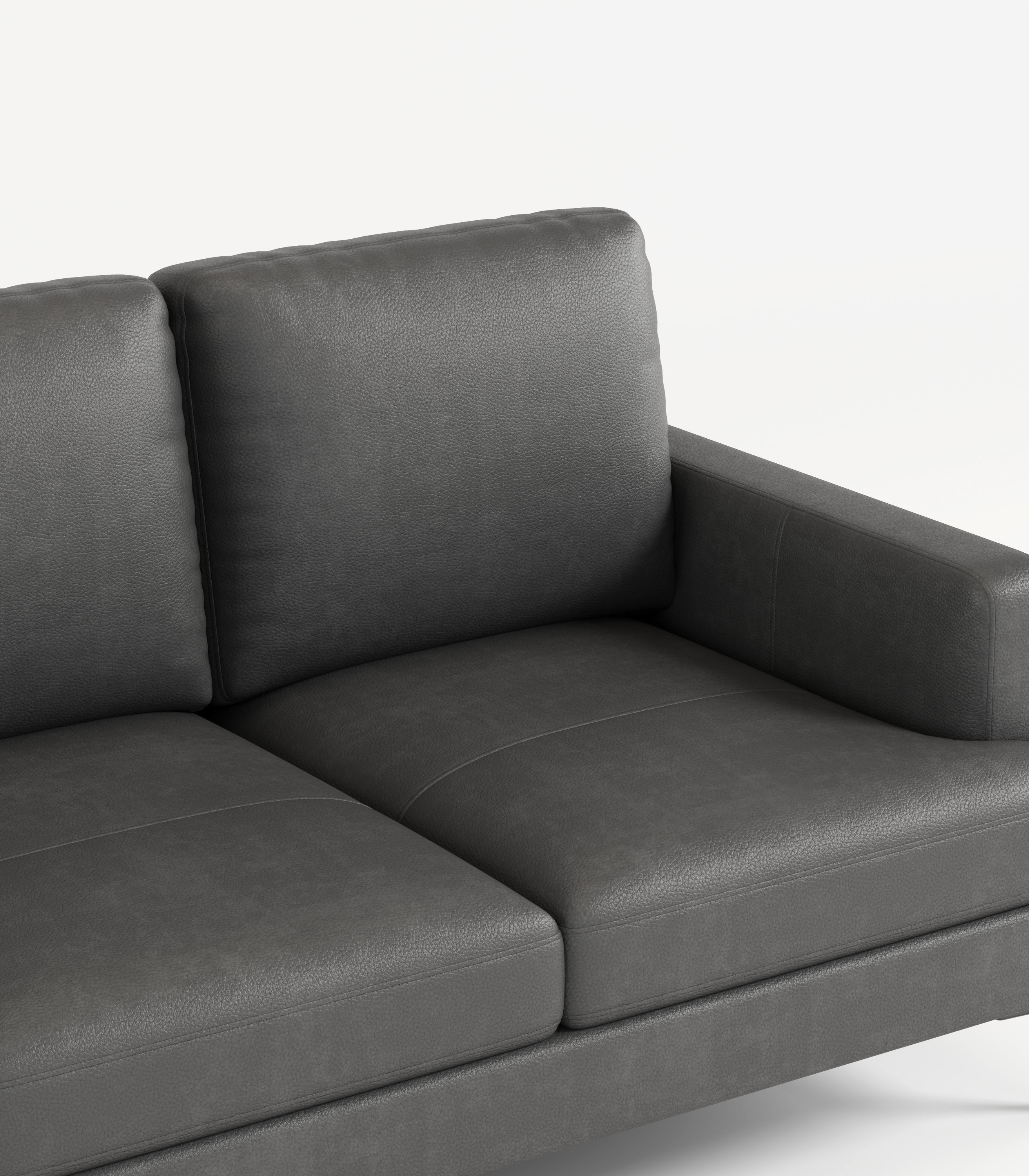 Walker Edison | Grey Genuine Leather Sofa