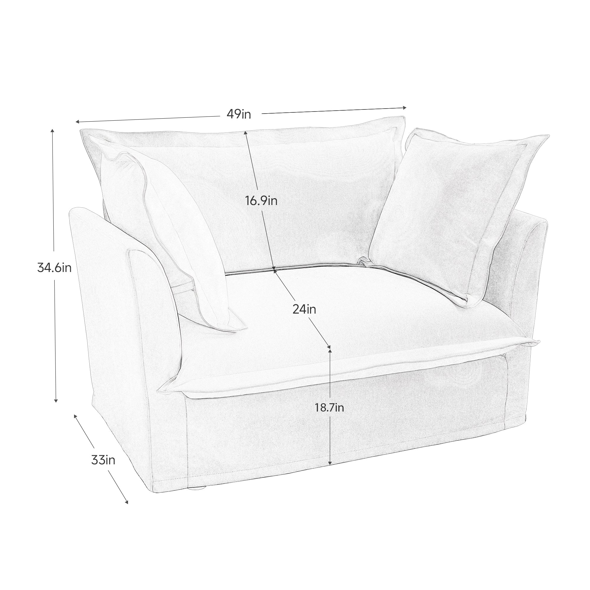 Walker Edison | Deep Seat Slipcovered Accent Chair Set