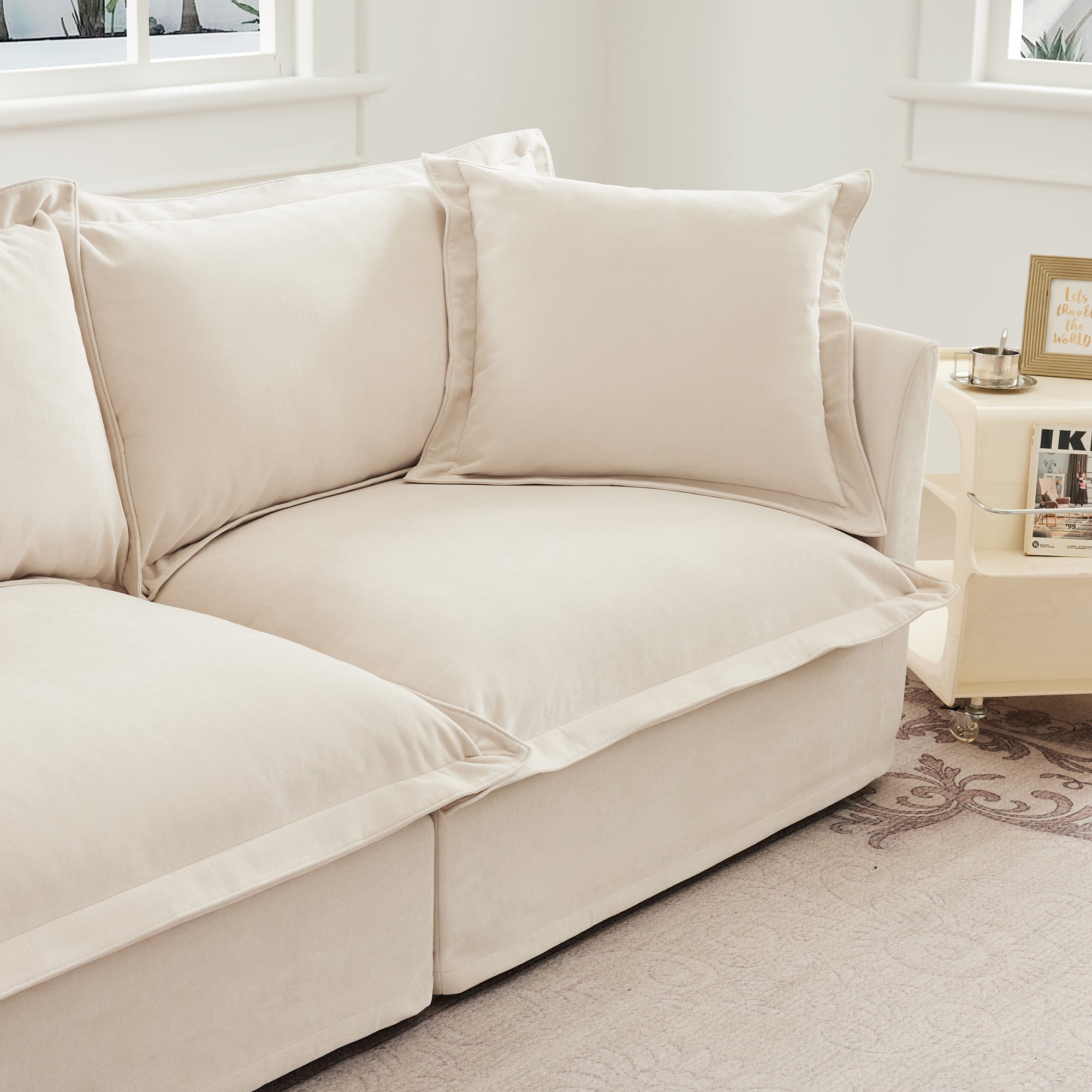 Walker Edison | Deep Seat Slipcovered Accent Chair Set