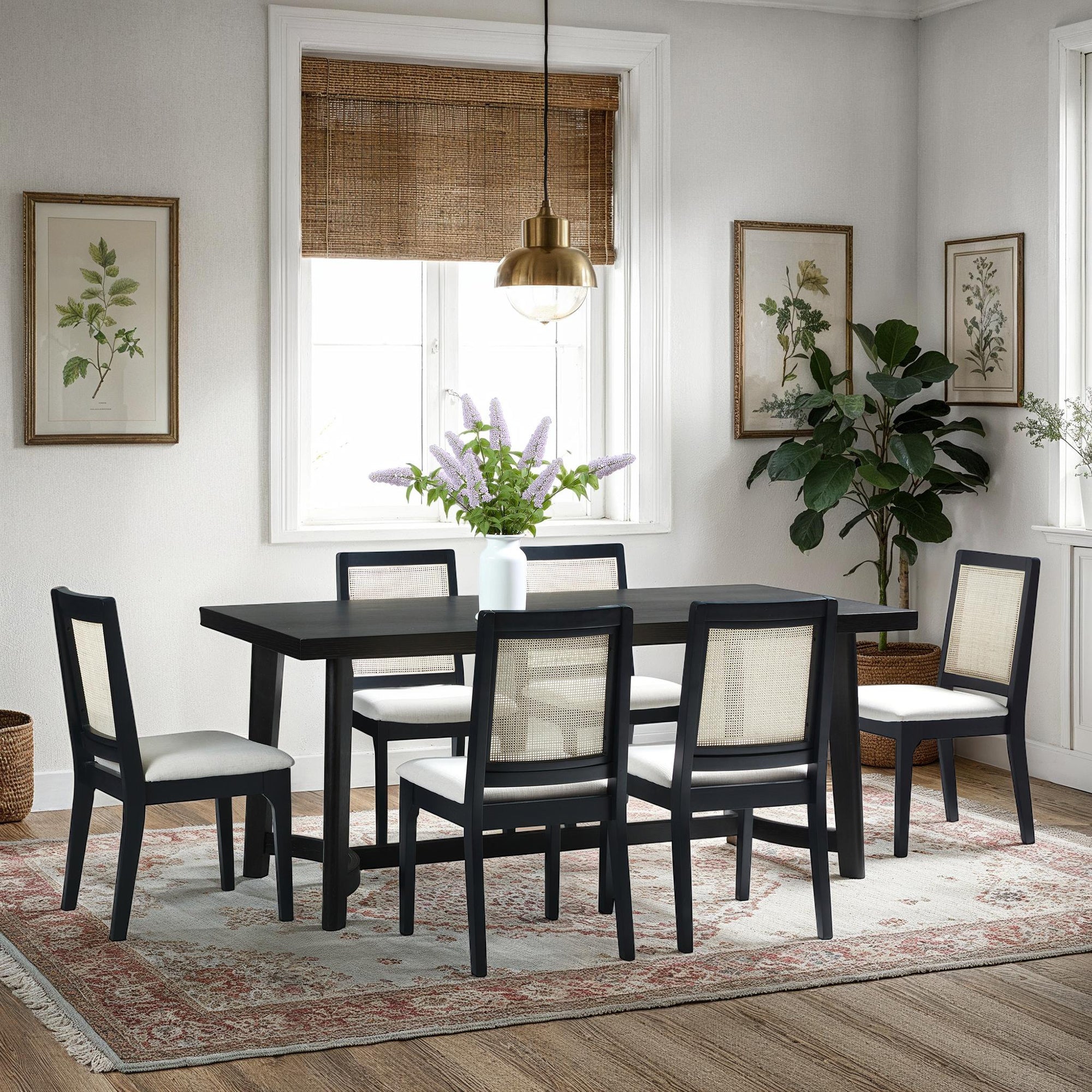 Nash Modern Farmhouse Rustic Solid Oak Wood Rectangular Dining Table