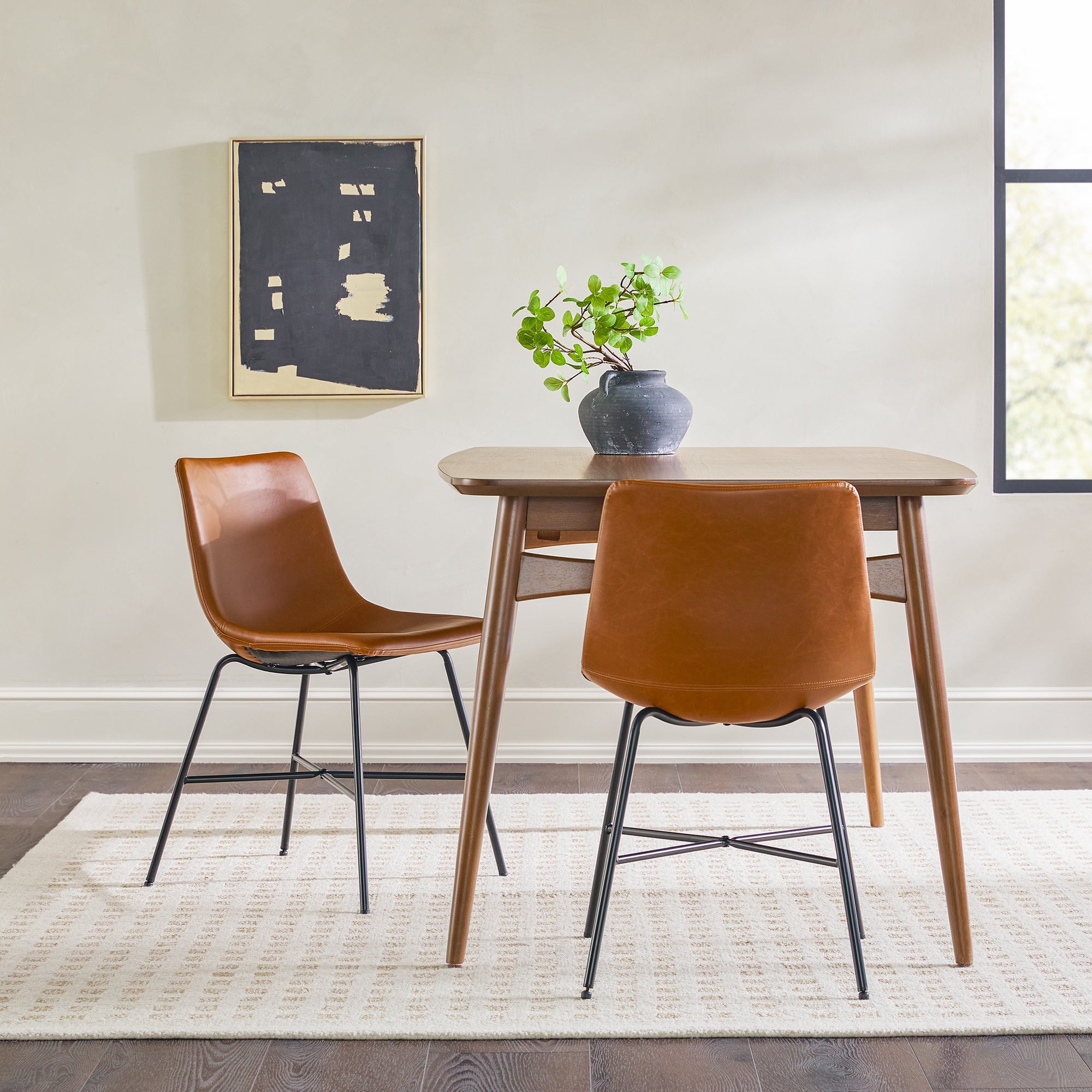 Xuma Urban Industrial Faux Leather Seating Collection (Dining Chair or Counter Stool), Set of 2