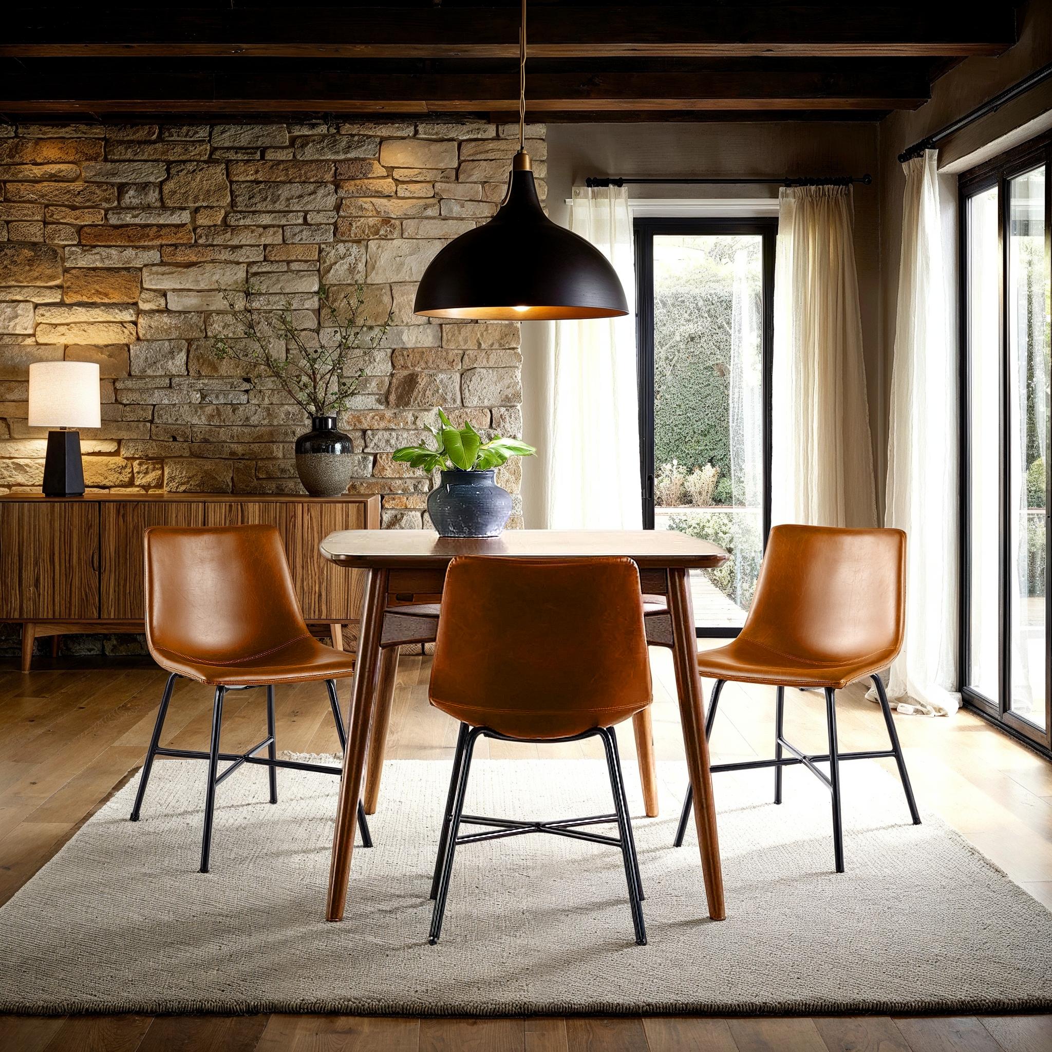 Xuma Urban Industrial Faux Leather Seating Collection (Dining Chair or Counter Stool), Set of 2
