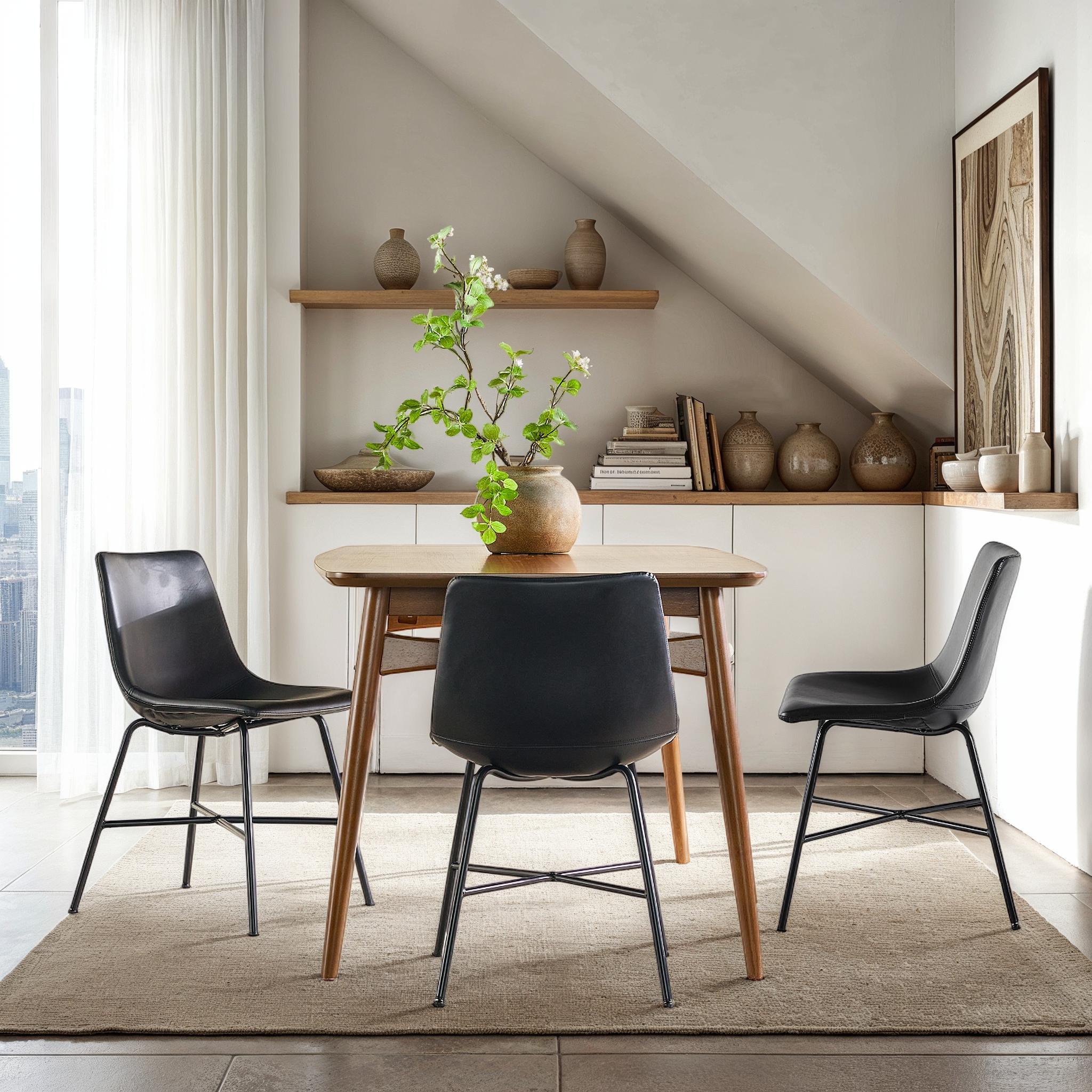 Xuma Urban Industrial Faux Leather Seating Collection (Dining Chair or Counter Stool), Set of 2