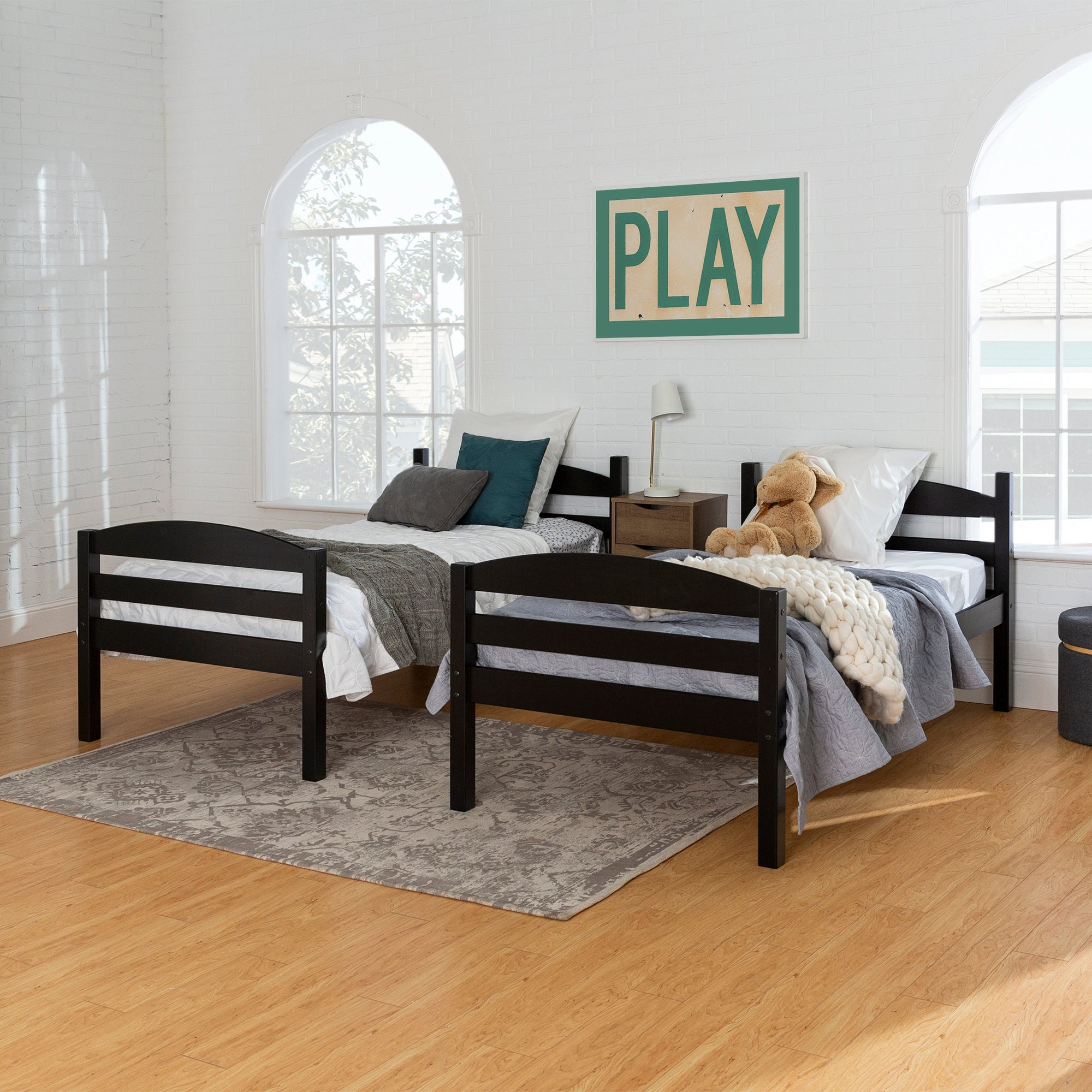 Carolina Transitional Solid Wood Twin-over-Twin Bunk Bed
