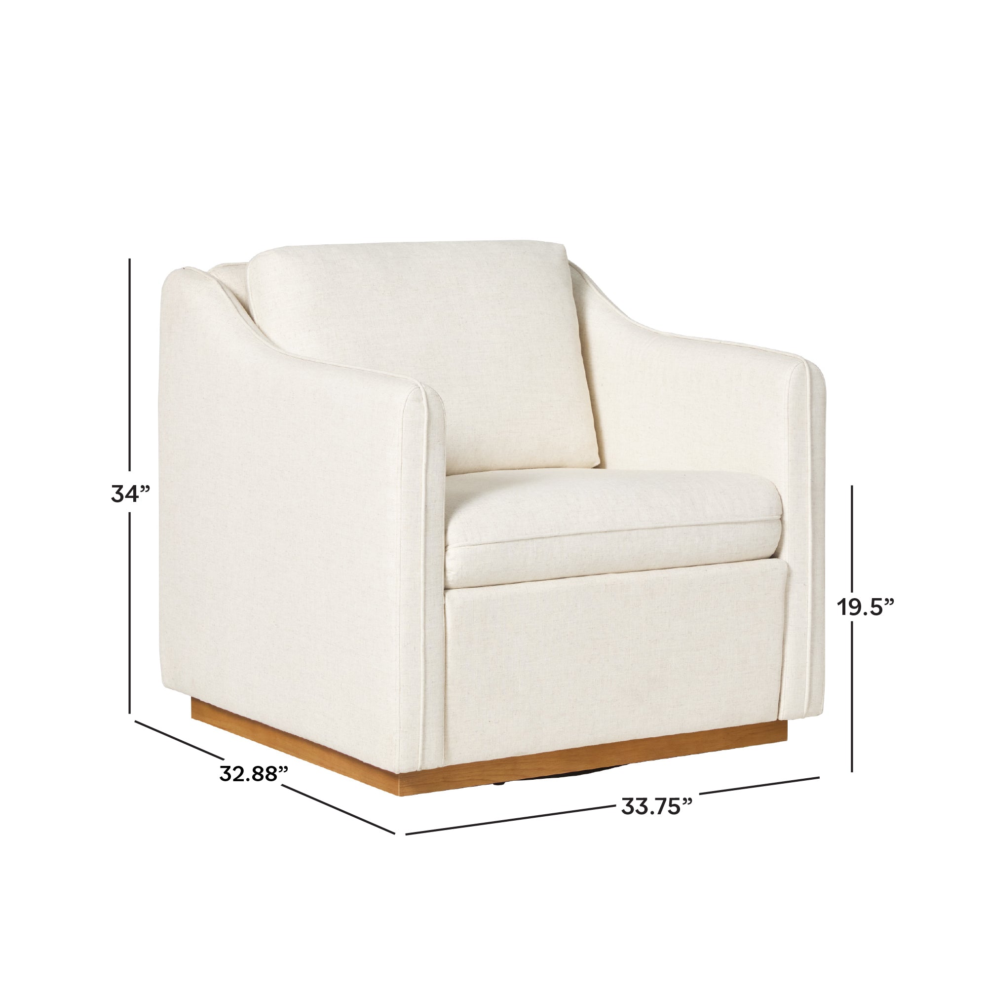 Nash Modern Farmhouse Easy Assembly Linen Swivel Accent Chair