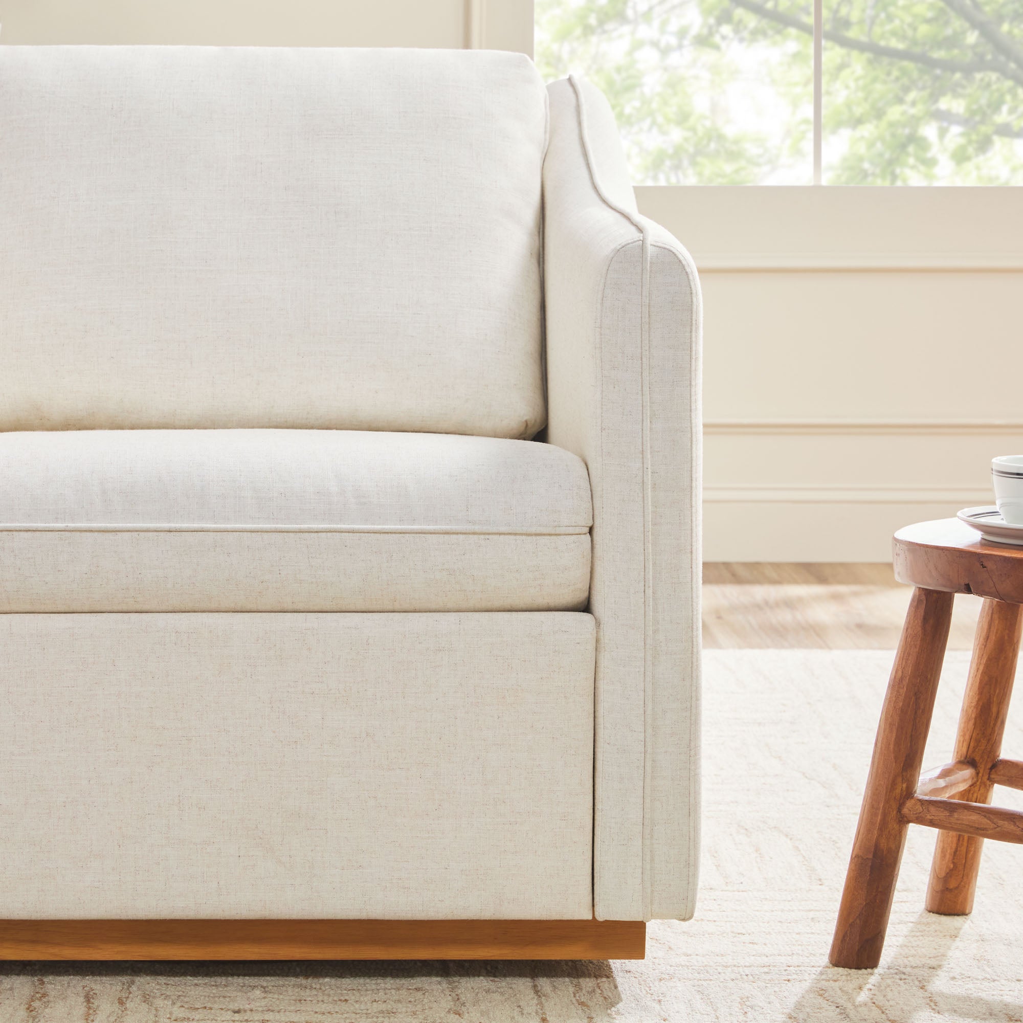 Nash Modern Farmhouse Easy Assembly Linen Swivel Accent Chair