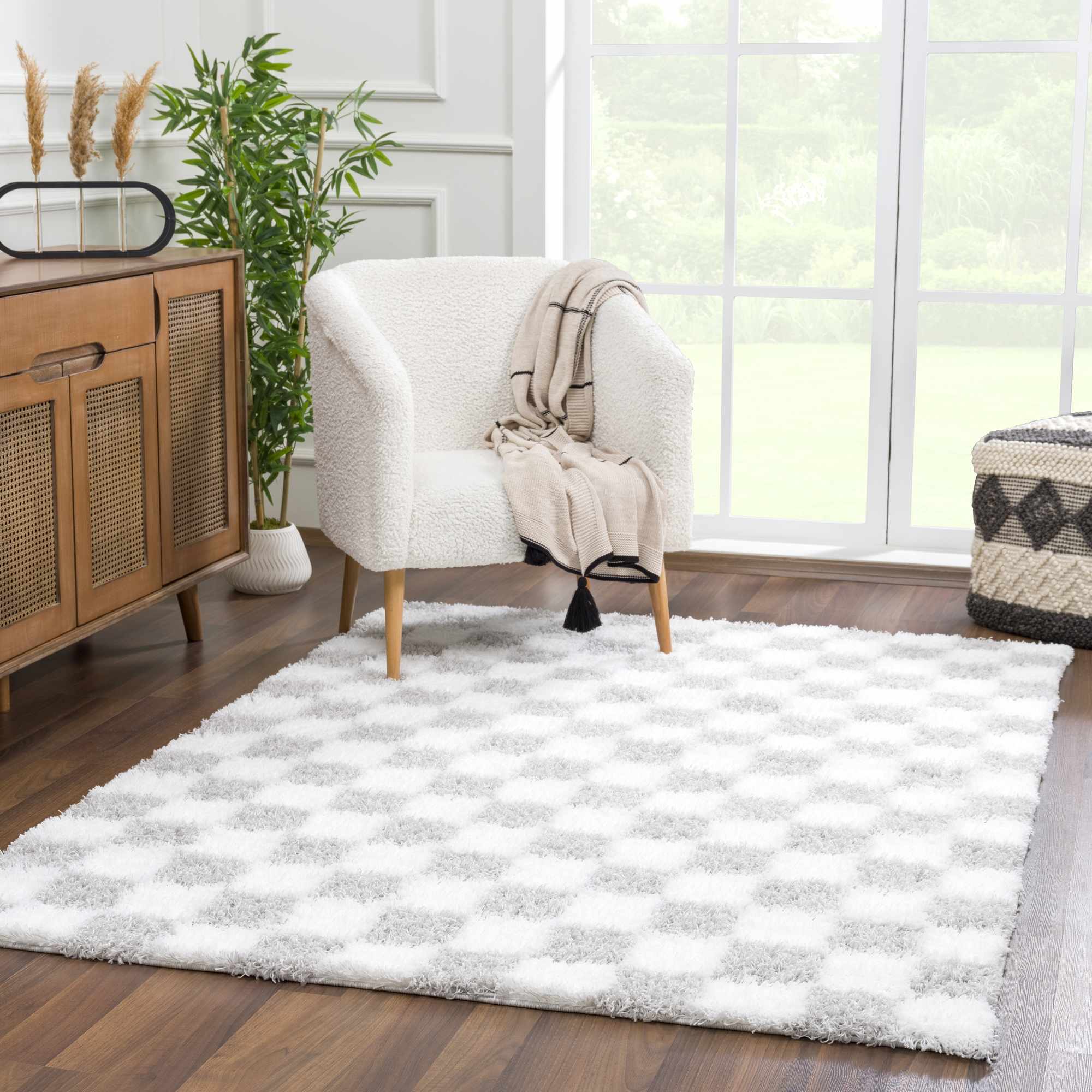 Boutique Rugs - Atira Gray Checkered Area Rug